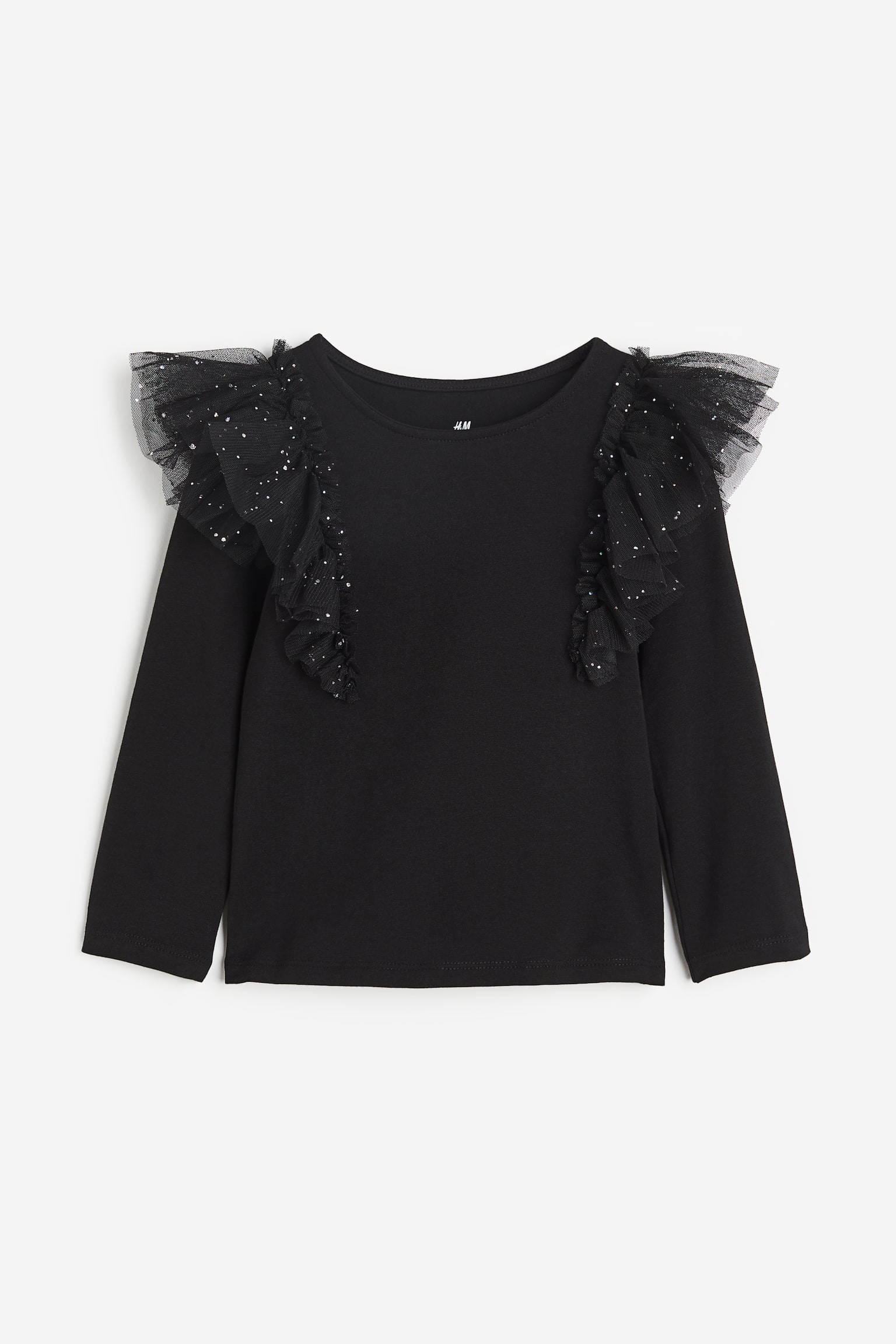 Áo viền nhún bèo - Màu đen - 1