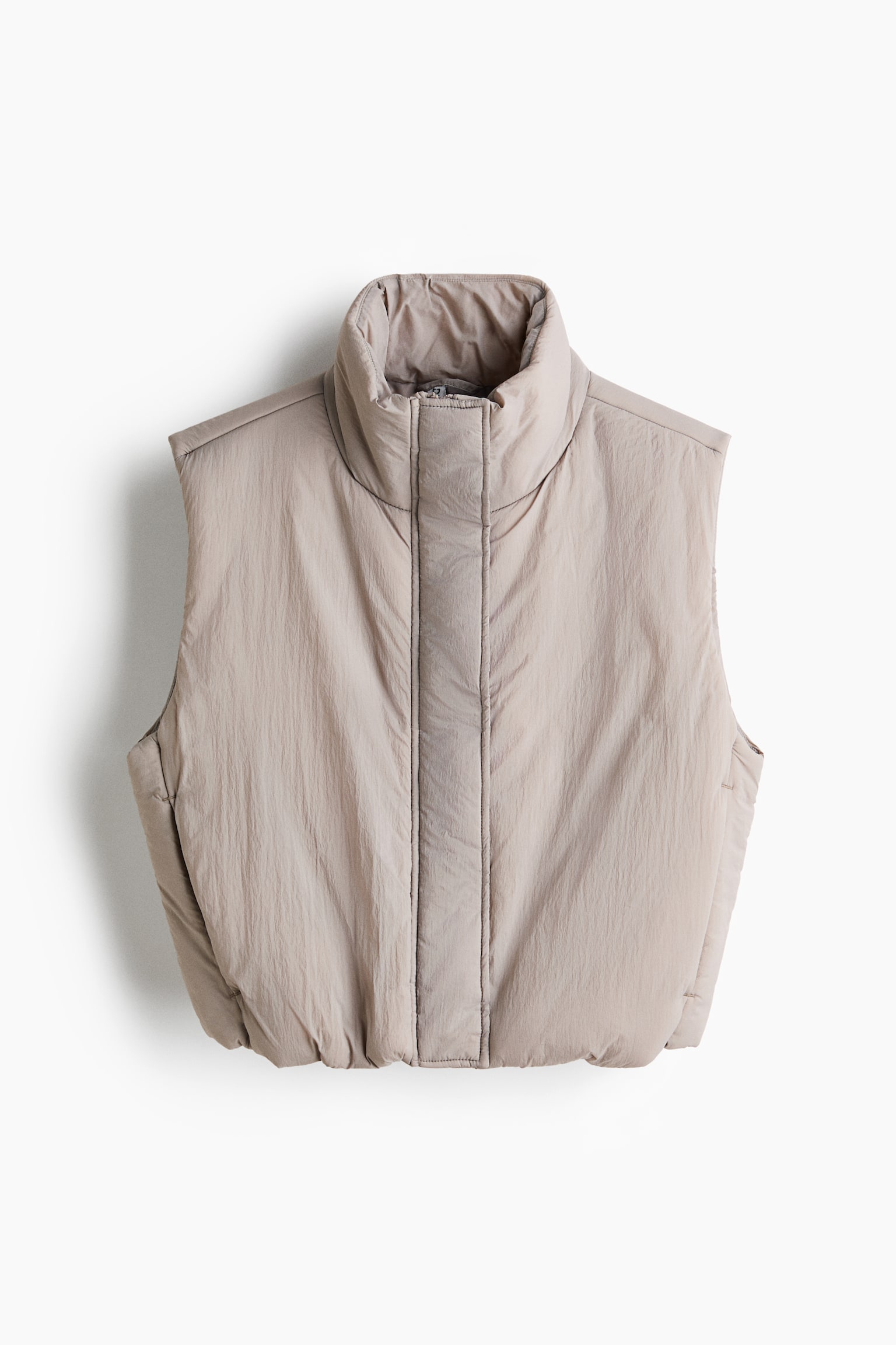 Padded Nylon Vest - Light dusty beige/Cream - 1