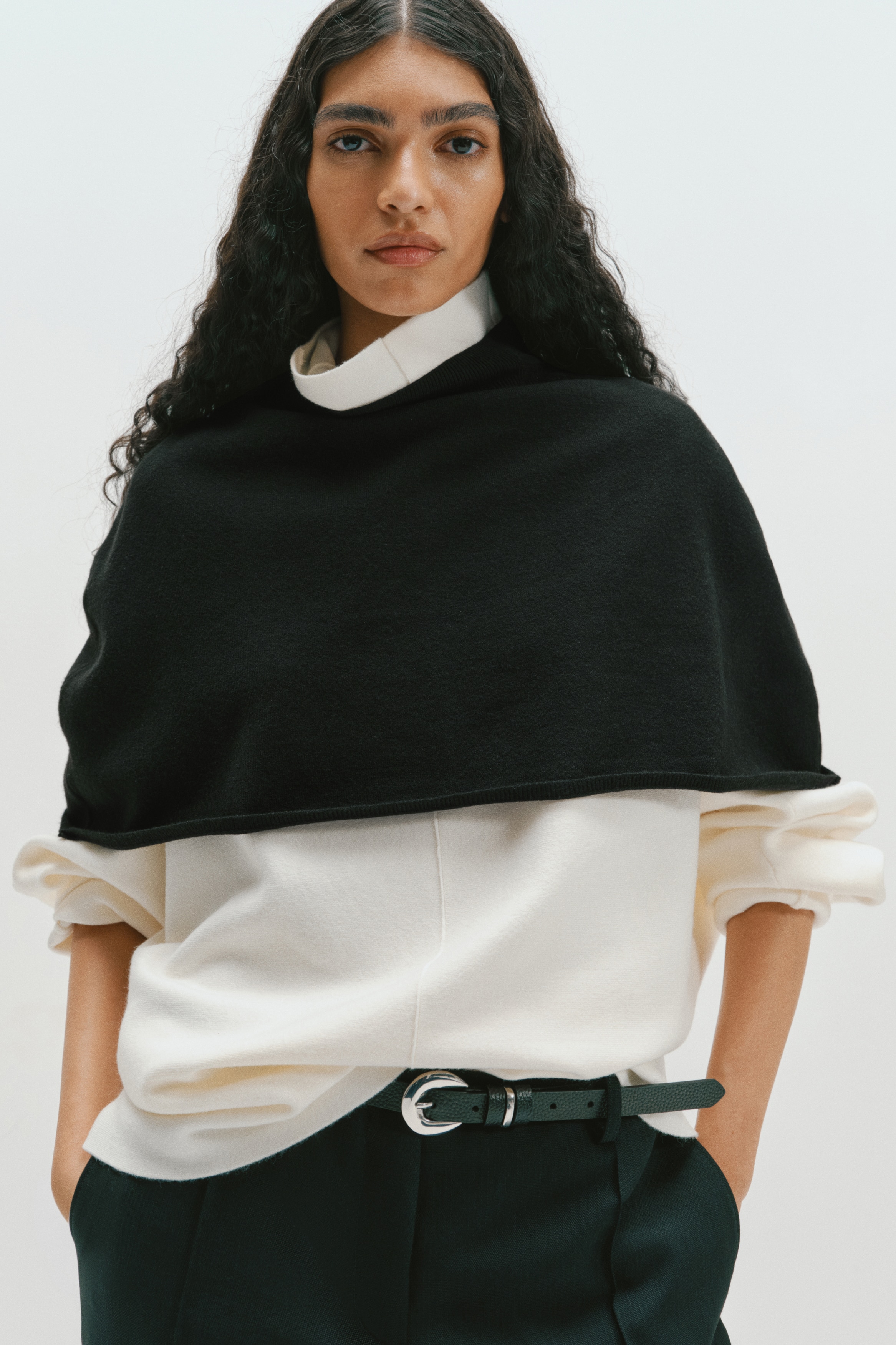 Mock Turtleneck Cape - thumbnail 2
