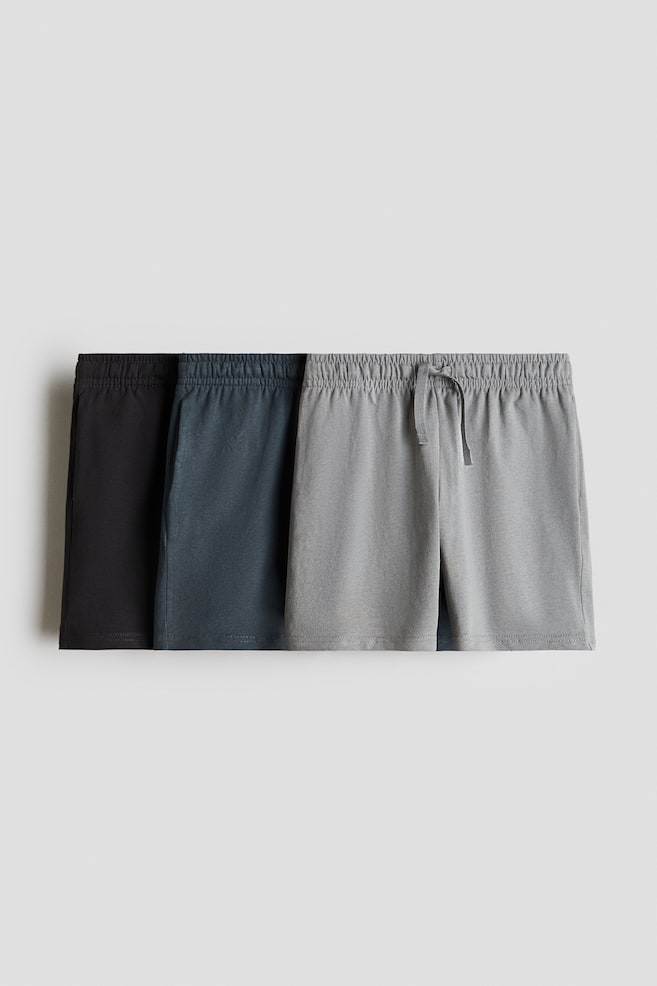 3-pack Shorts de algodón - Gris/Gris oscuro/Negro - 1