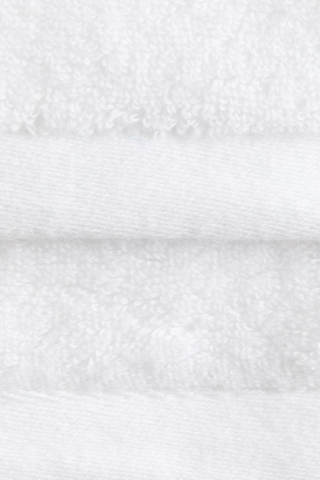 3-pack Soft Terry Washcloths - White/Light beige - 4