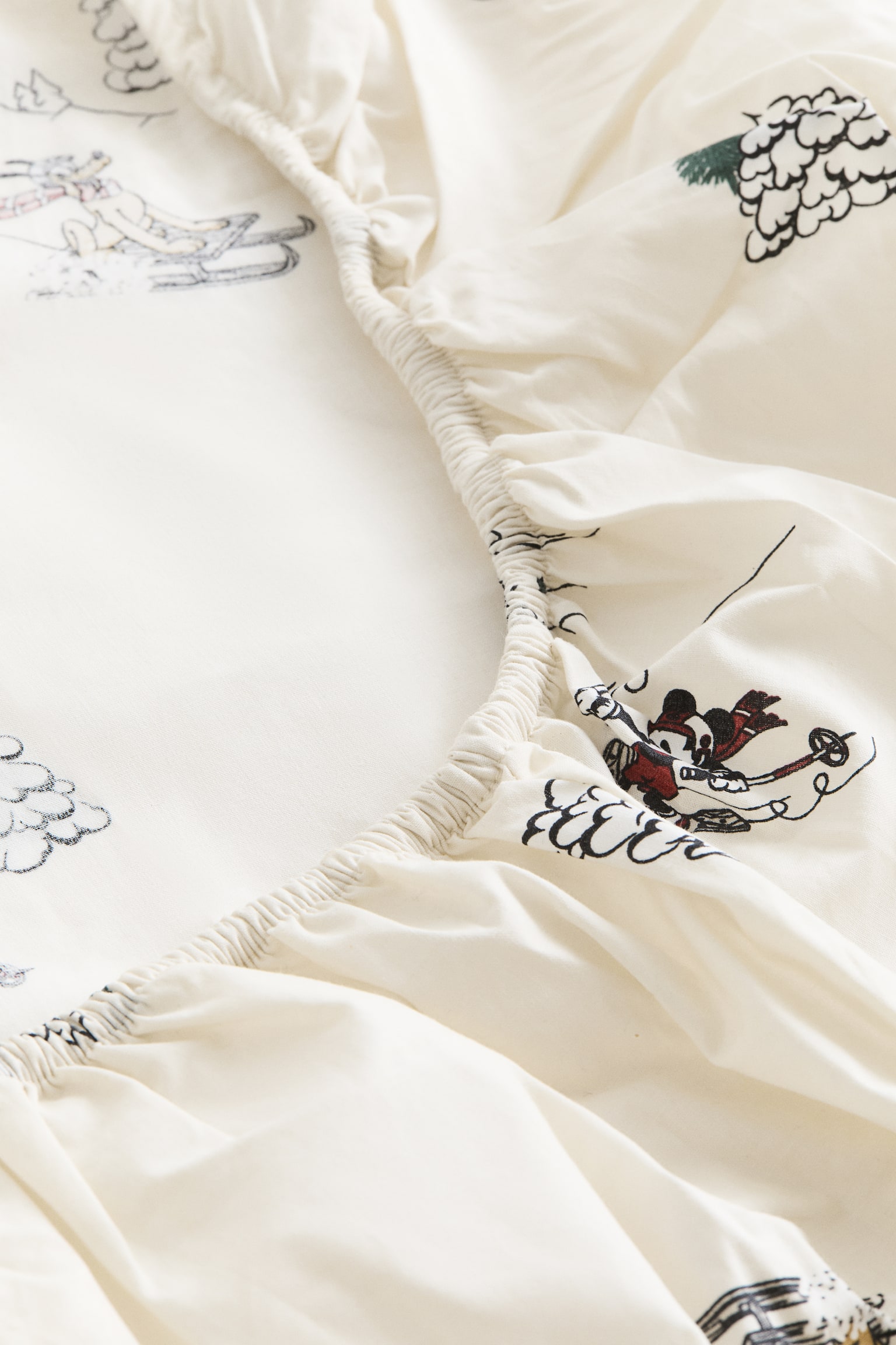 H&M Patterned Percale Fitted Sheet, цвет: Кремовый — фото 4