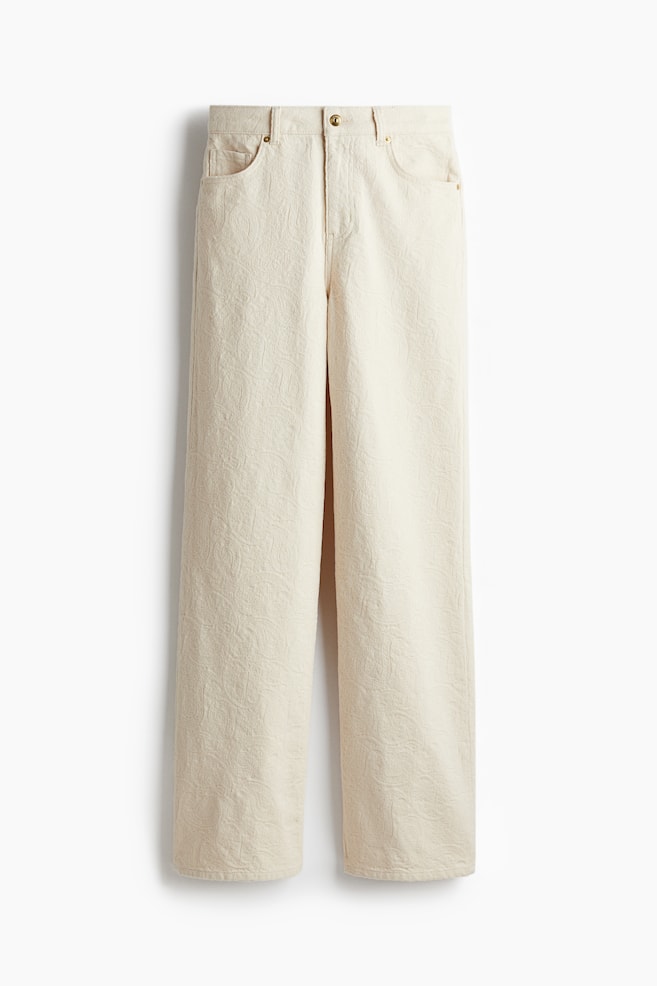 Wide High Jeans - Cream - 1