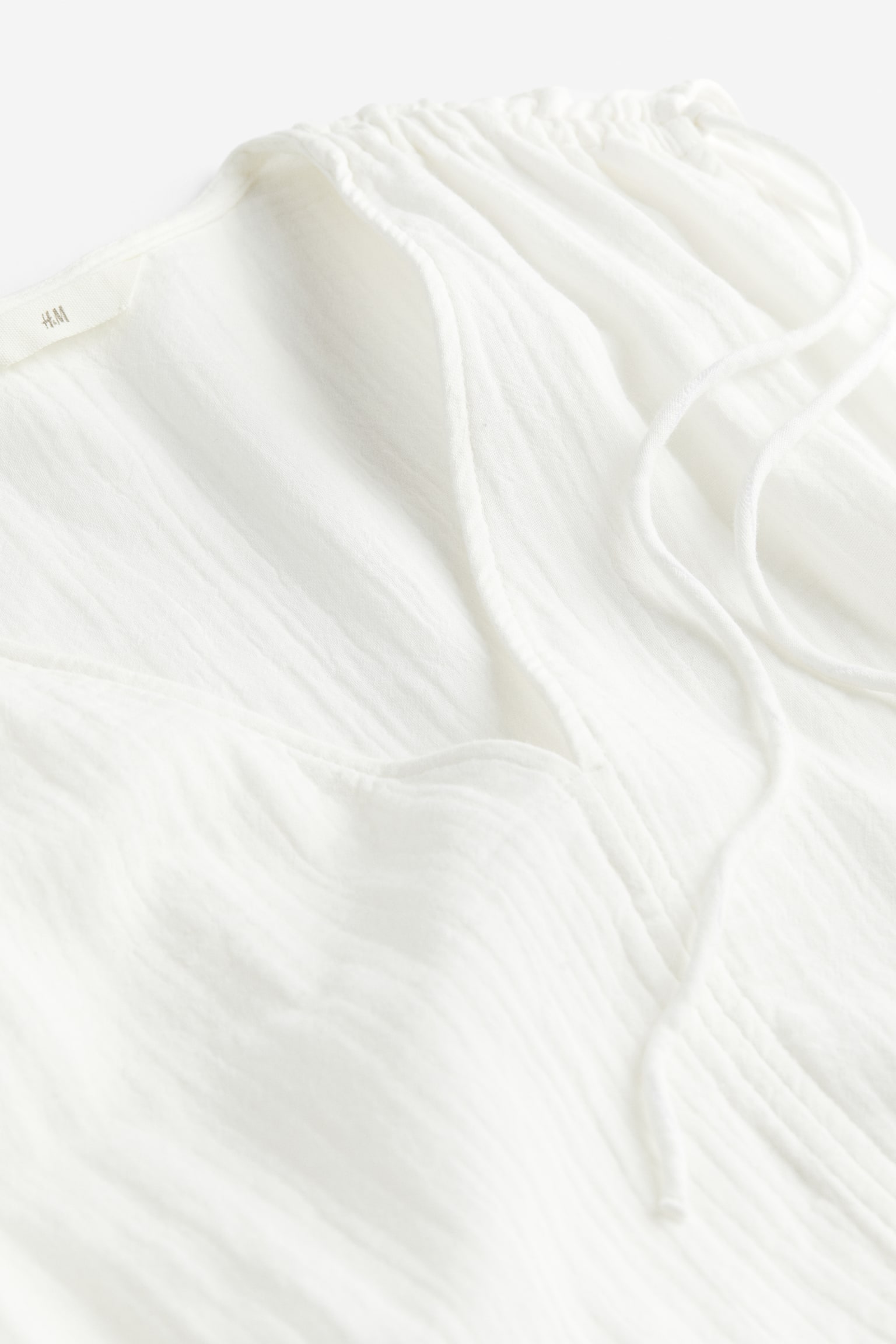 Drawstring-detail dress - White - 2