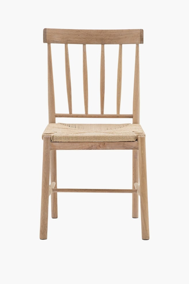 Set Of 2 Rope Wooden Dining Chairs - Natural - 1