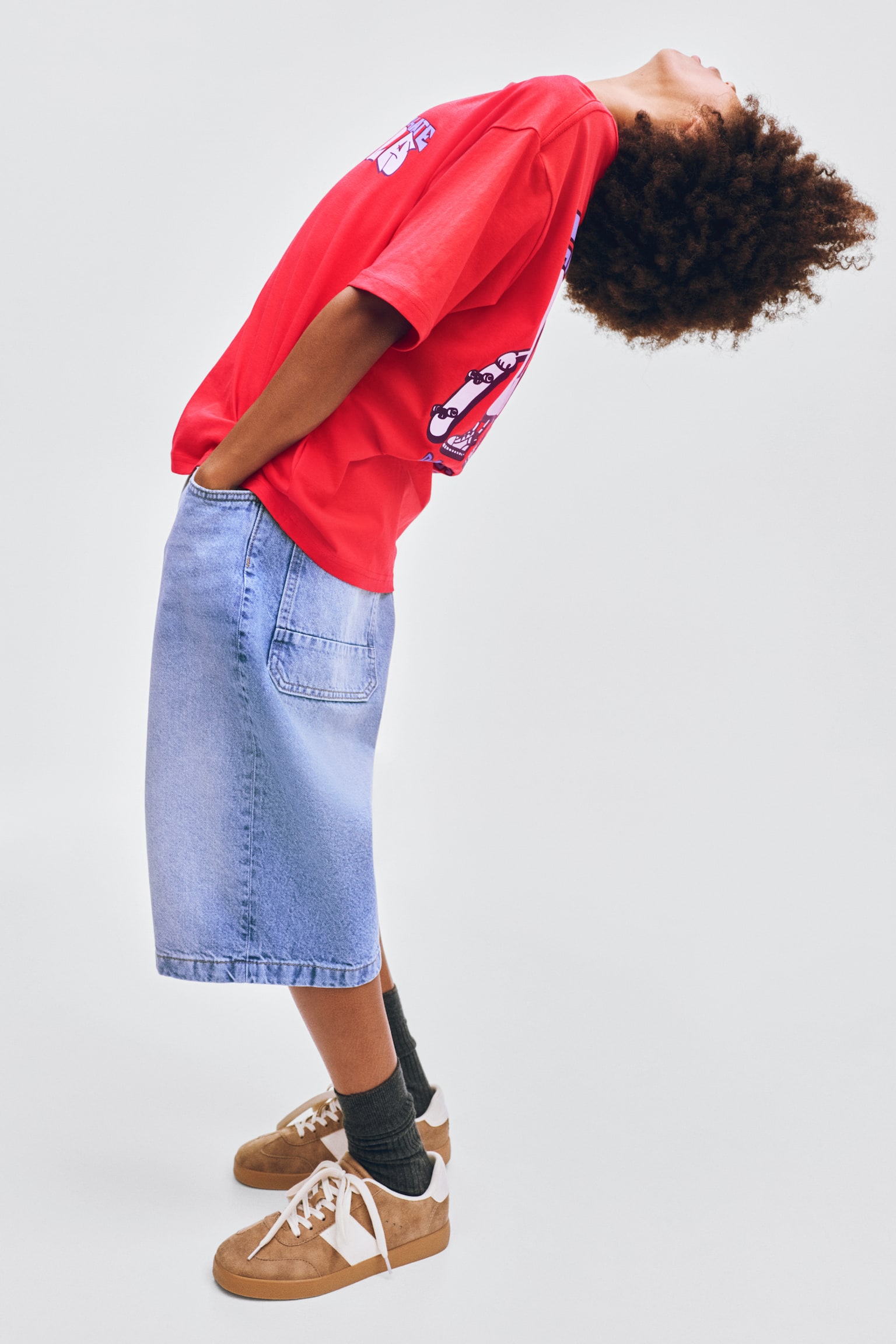 Luźny T-shirt z nadrukiem - Czerwony/Skate/Biały/Graffiti/Biały/Żółwie/Granatowy/Brooklyn/Jasnoniebieski/Tie-dye - 5