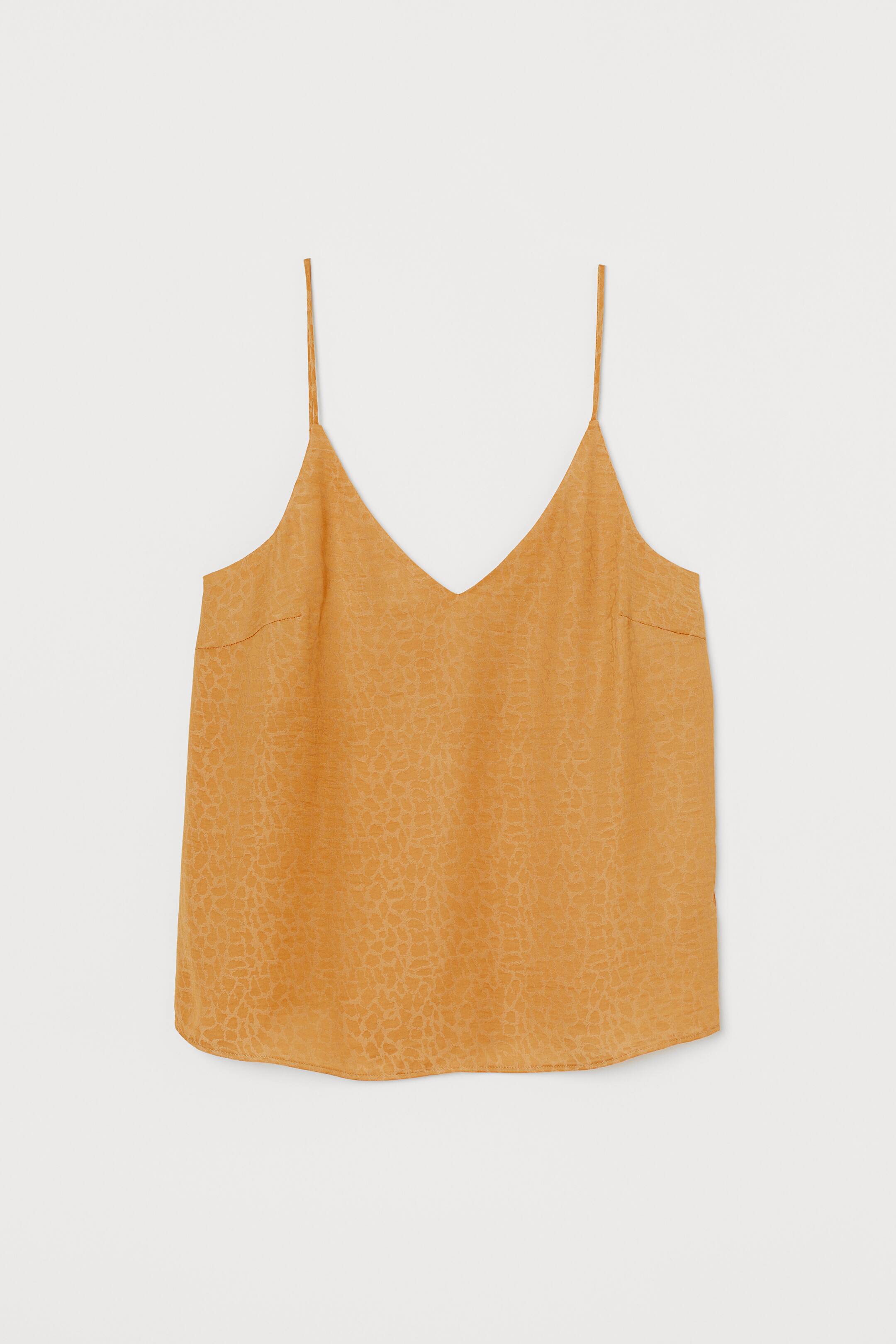 V-neck Camisole Top - Yellow/leopard print - Ladies | H&M US