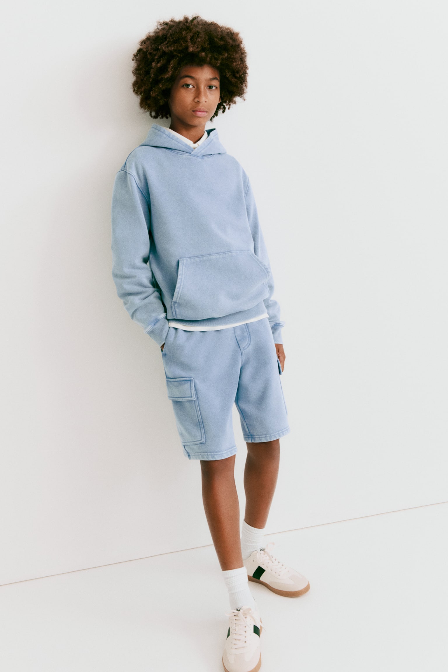 2-piece brushed-inside sweatshirt set - Dusty blue - 1