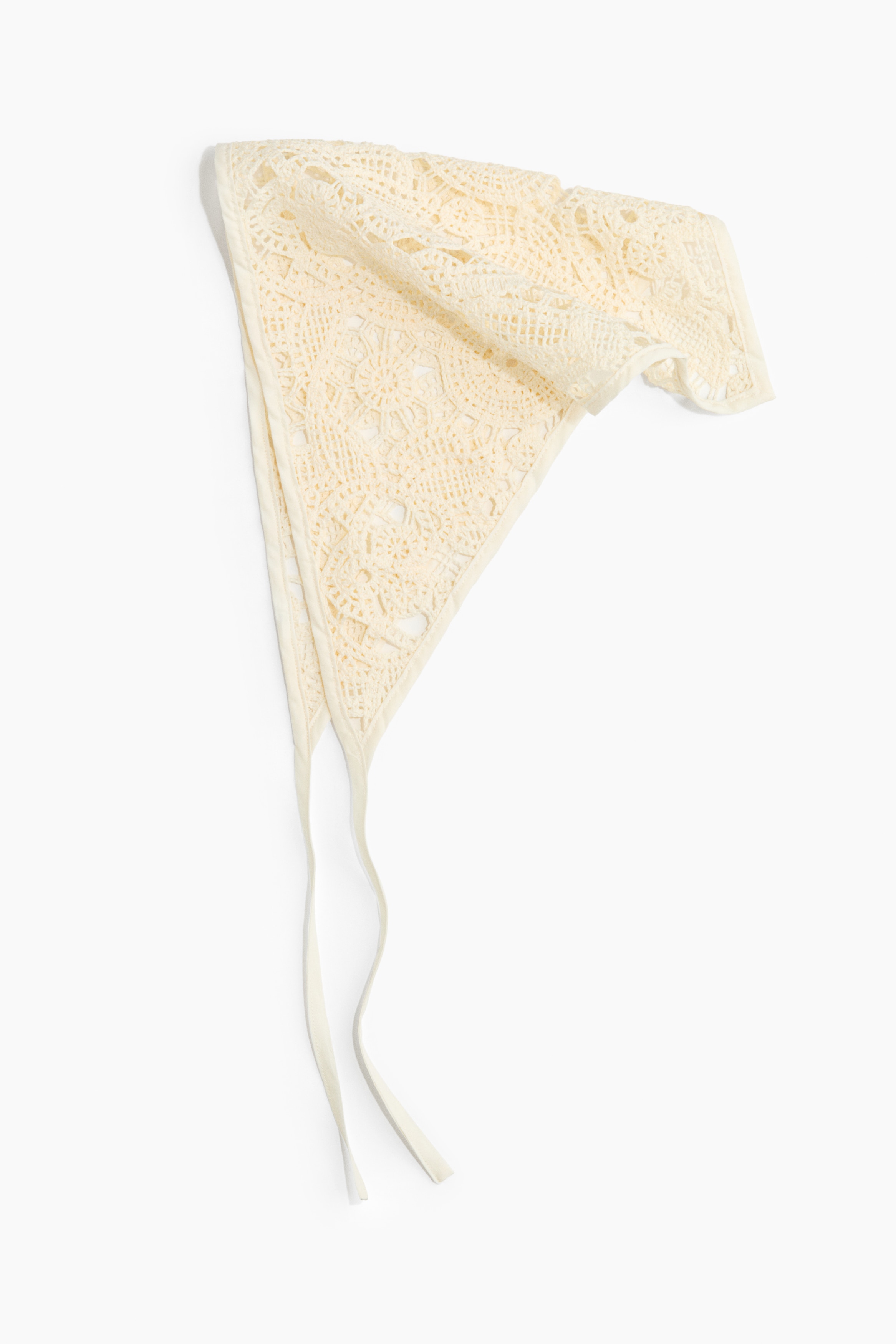 Crochet-look head scarf - Cream
