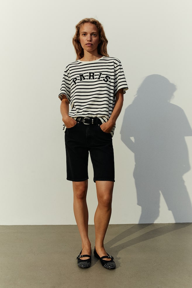 Printed T-shirt - Black striped/Paris/Light grey marl/Los Angeles - 5