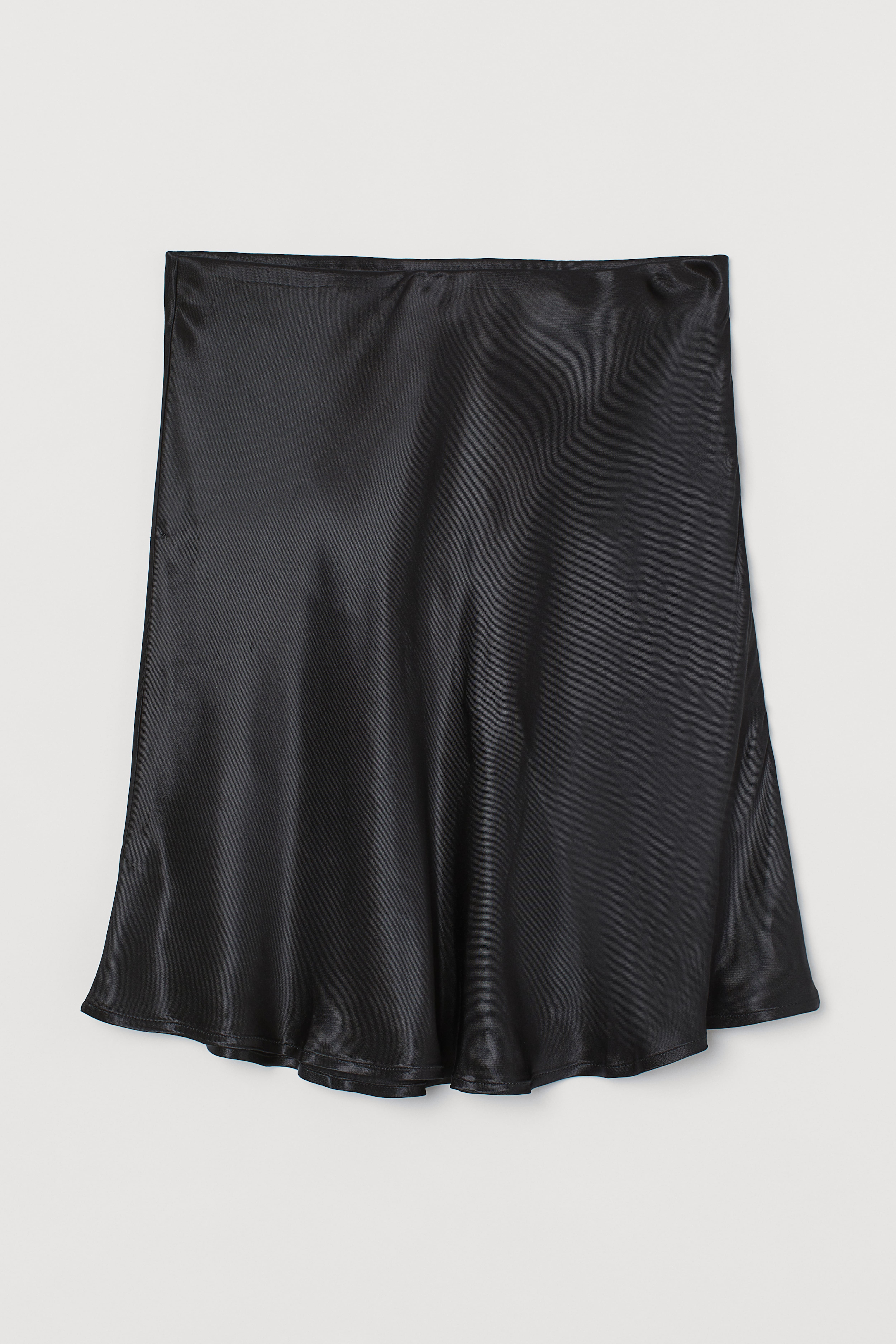 Black satin skirt h&m best sale