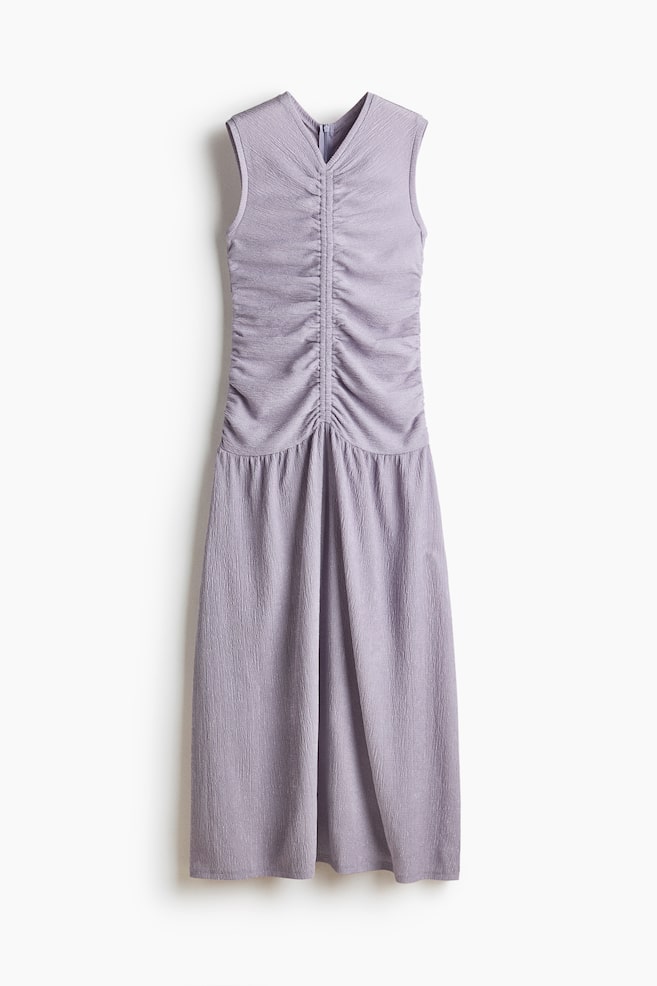 Draped Jersey Dress - Light dusty purple/Cream/polka dot/Green - 1