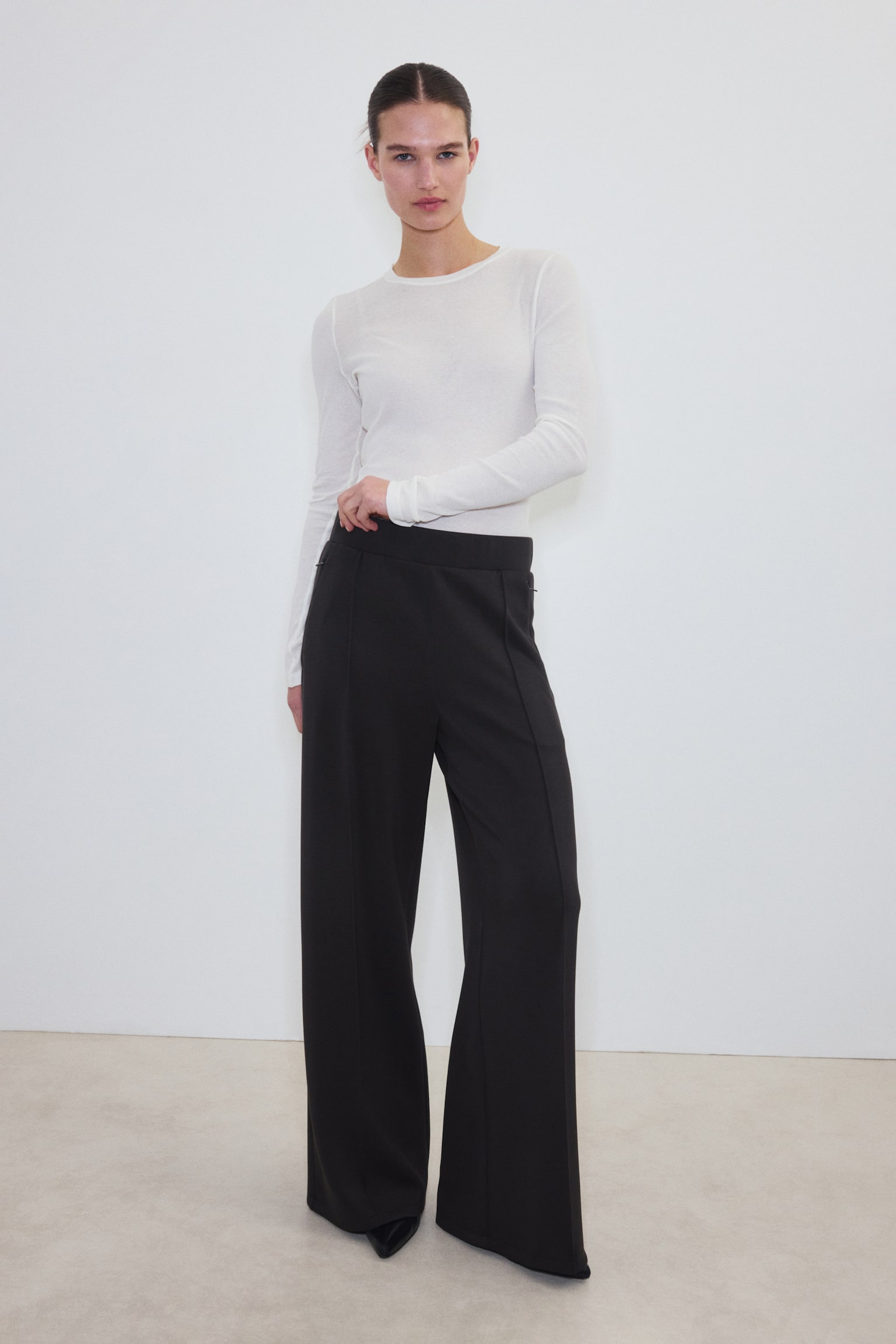 Cooling Relaxed Fit Wide trousers - Dark brown/Black/Light brown - 1