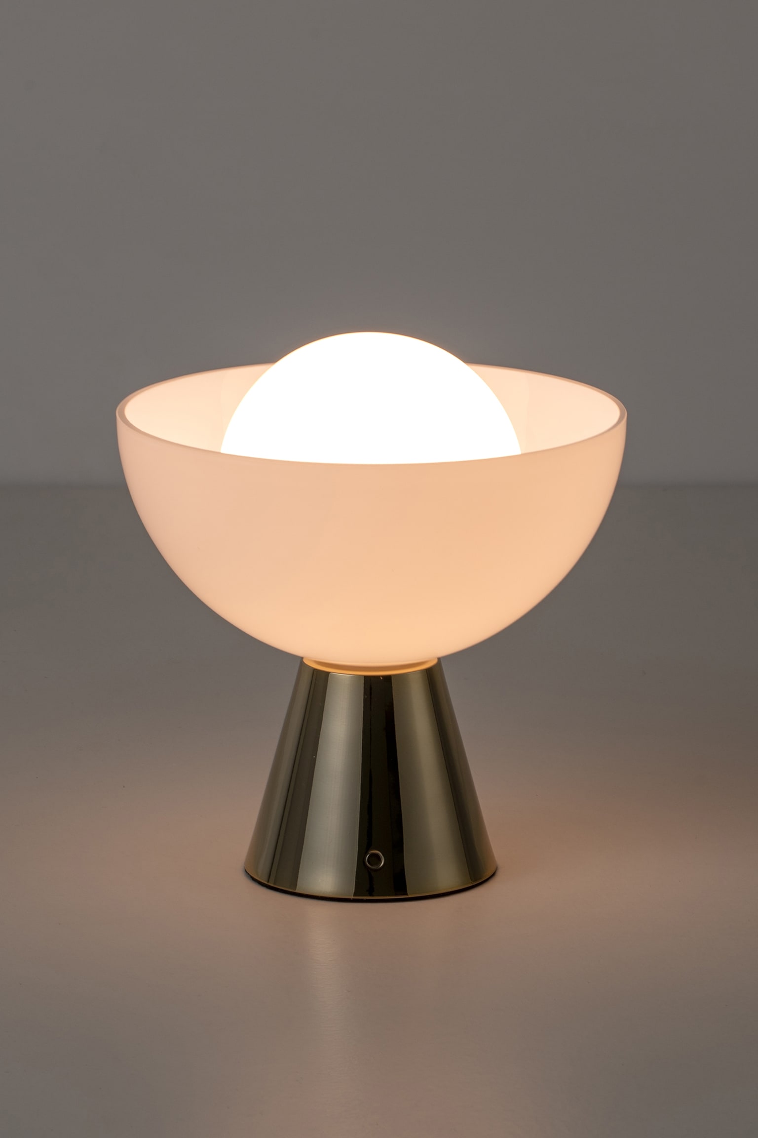 Bowl Rechargeable Table Lamp - Gold/Red/Dark Grey - 5