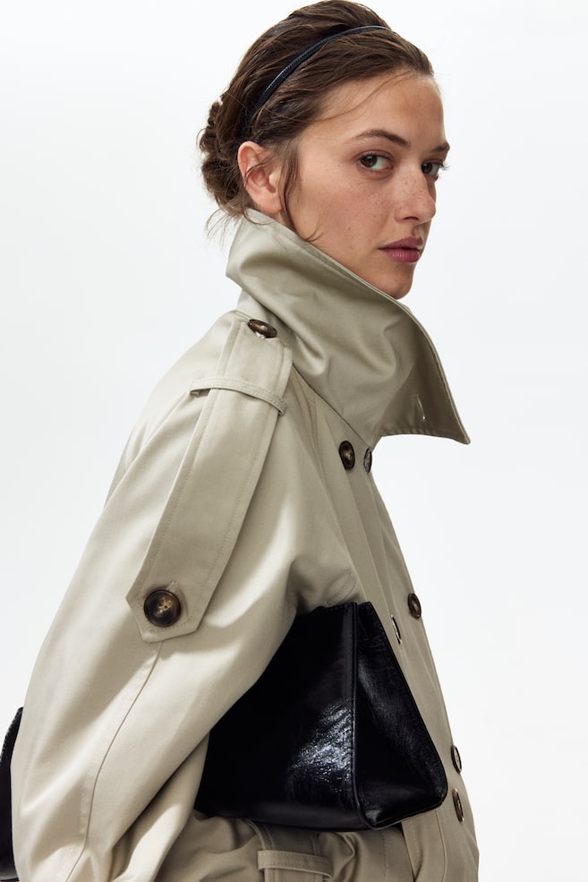 Short Trench Coat - Light taupe - 3