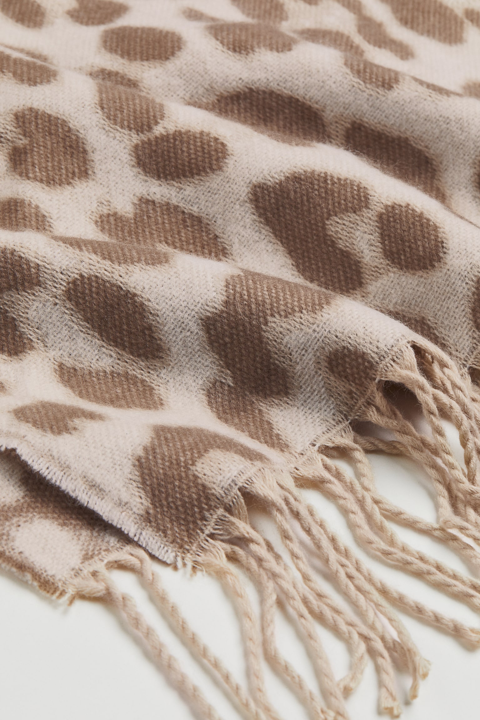 Jacquard Weave Scarf - Mole/Leopard print - 2