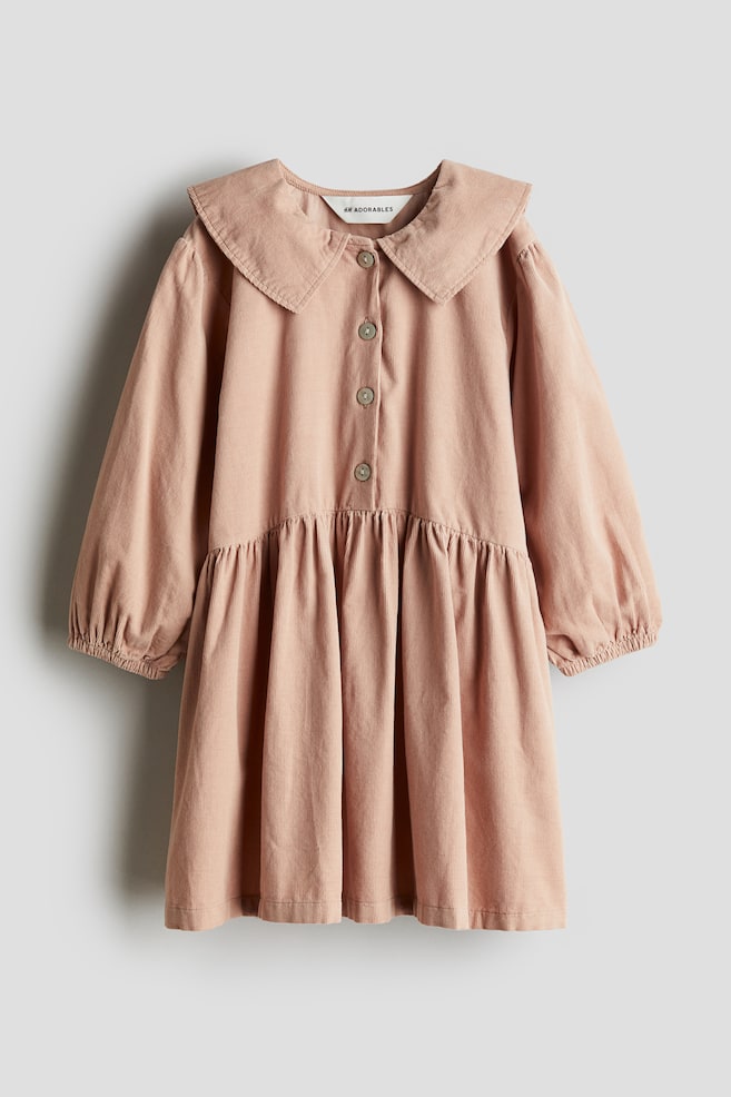 Robe en velours côtelé avec col marin - Rose/Rose ancien - 1