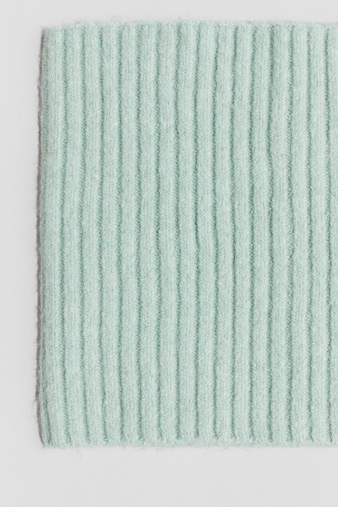 Rib-knit tube scarf - Mint green - 1