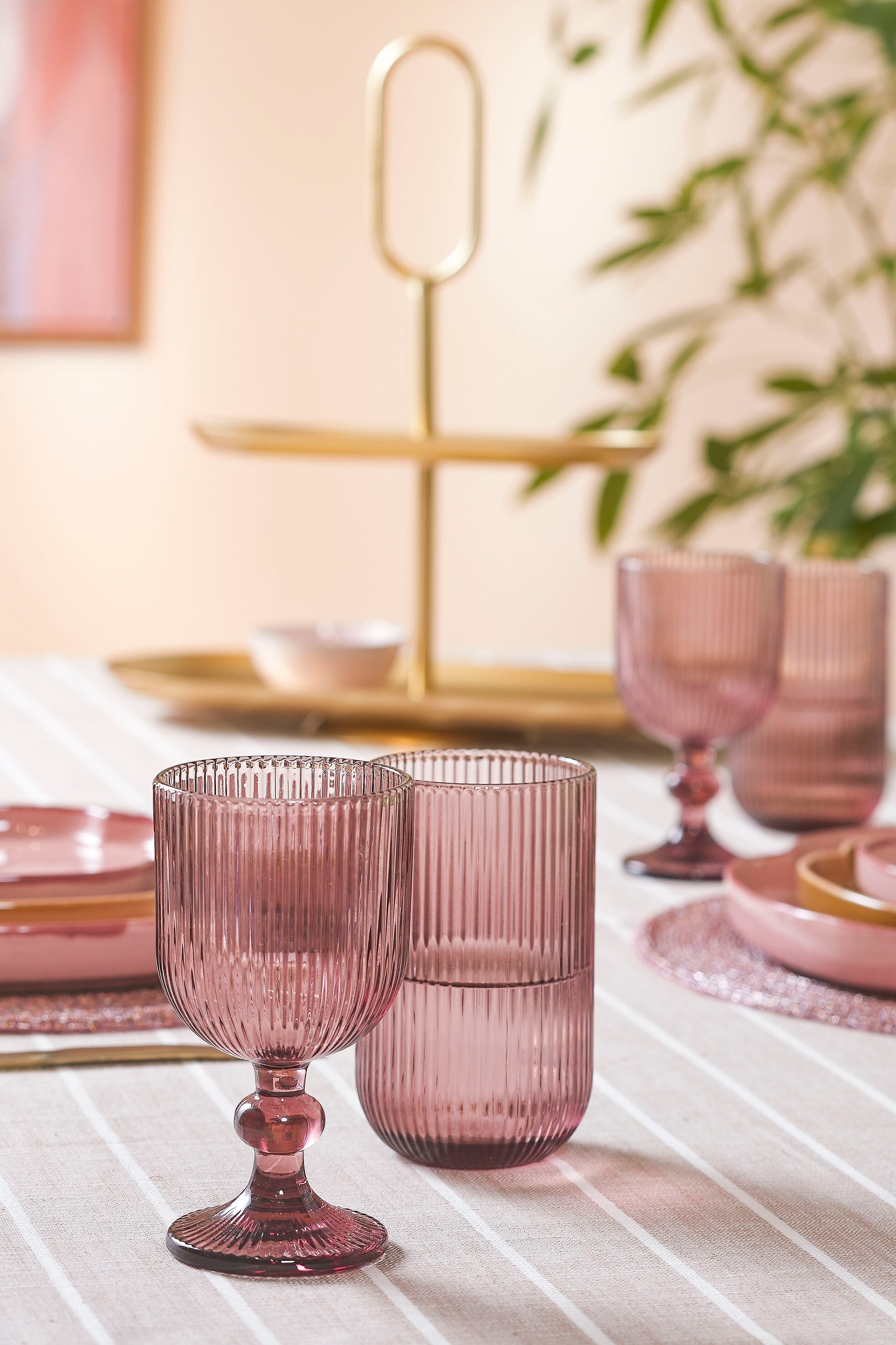 Set Van 6 Drinkglazen - Paars/Blauw