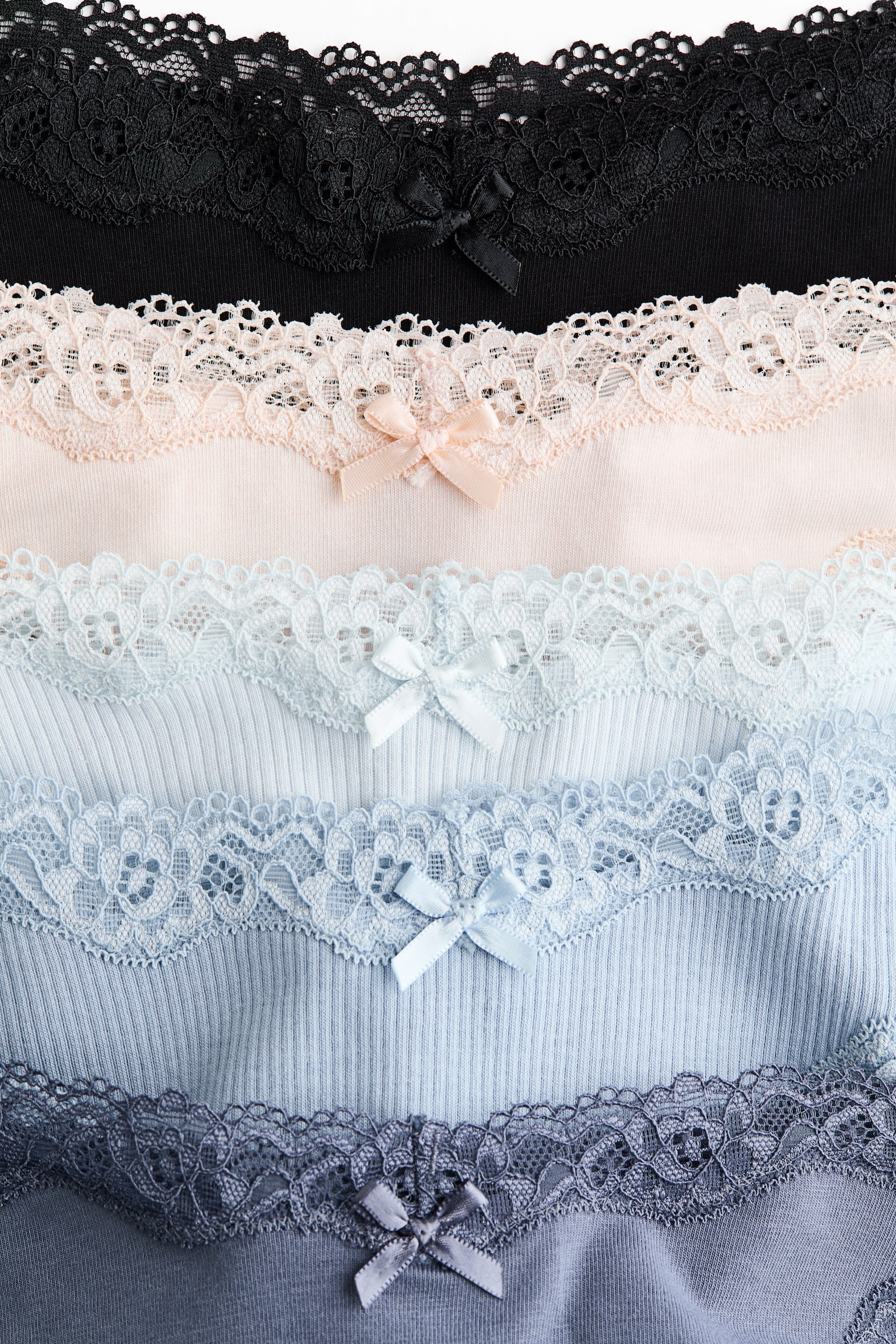 Set de 5 perechi de chiloți Brazilian - Albastru/negru/Bej-melanj/roz-deschis/Albastru-prăfuit/bleu/Roz/bej-melanj/alb - 2