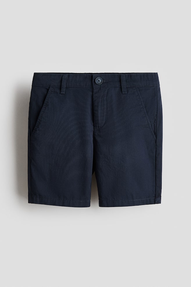 Cotton Chino Shorts - Navy blue/Dark gray/Beige/Sage green - 1