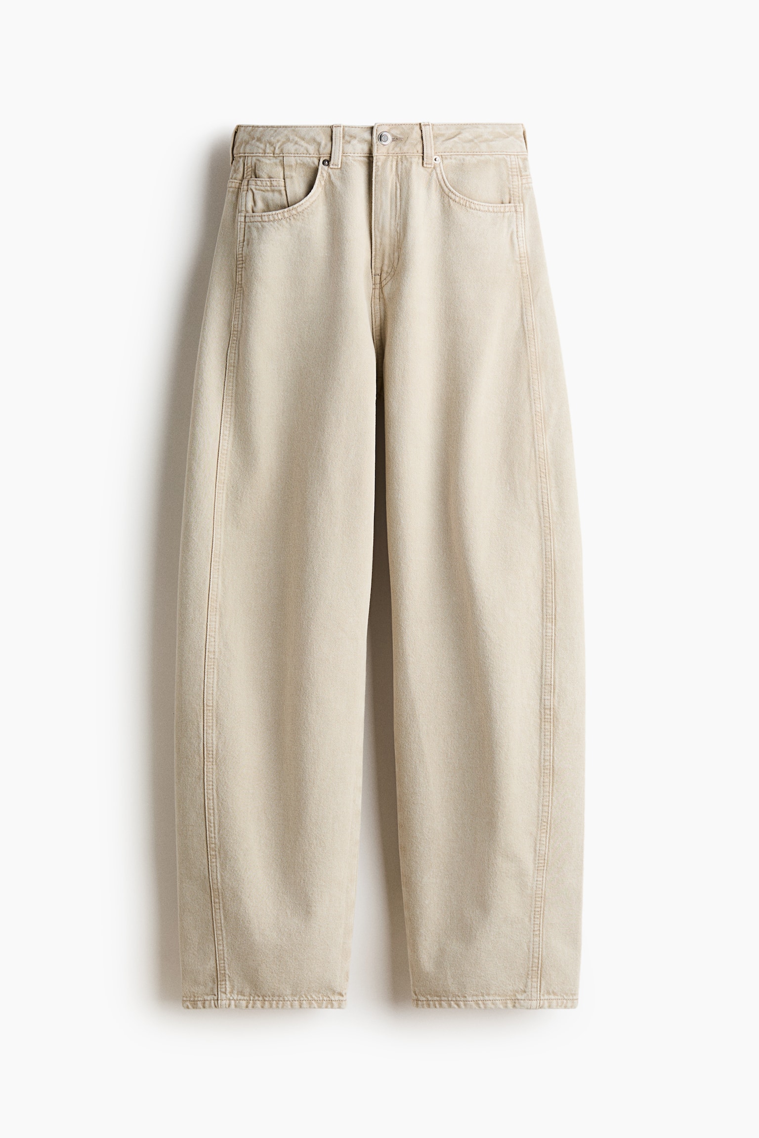 Baggy High Waist Jeans - Beige clair/Noir délavé/Gris clair chiné/Bleu denim - 1