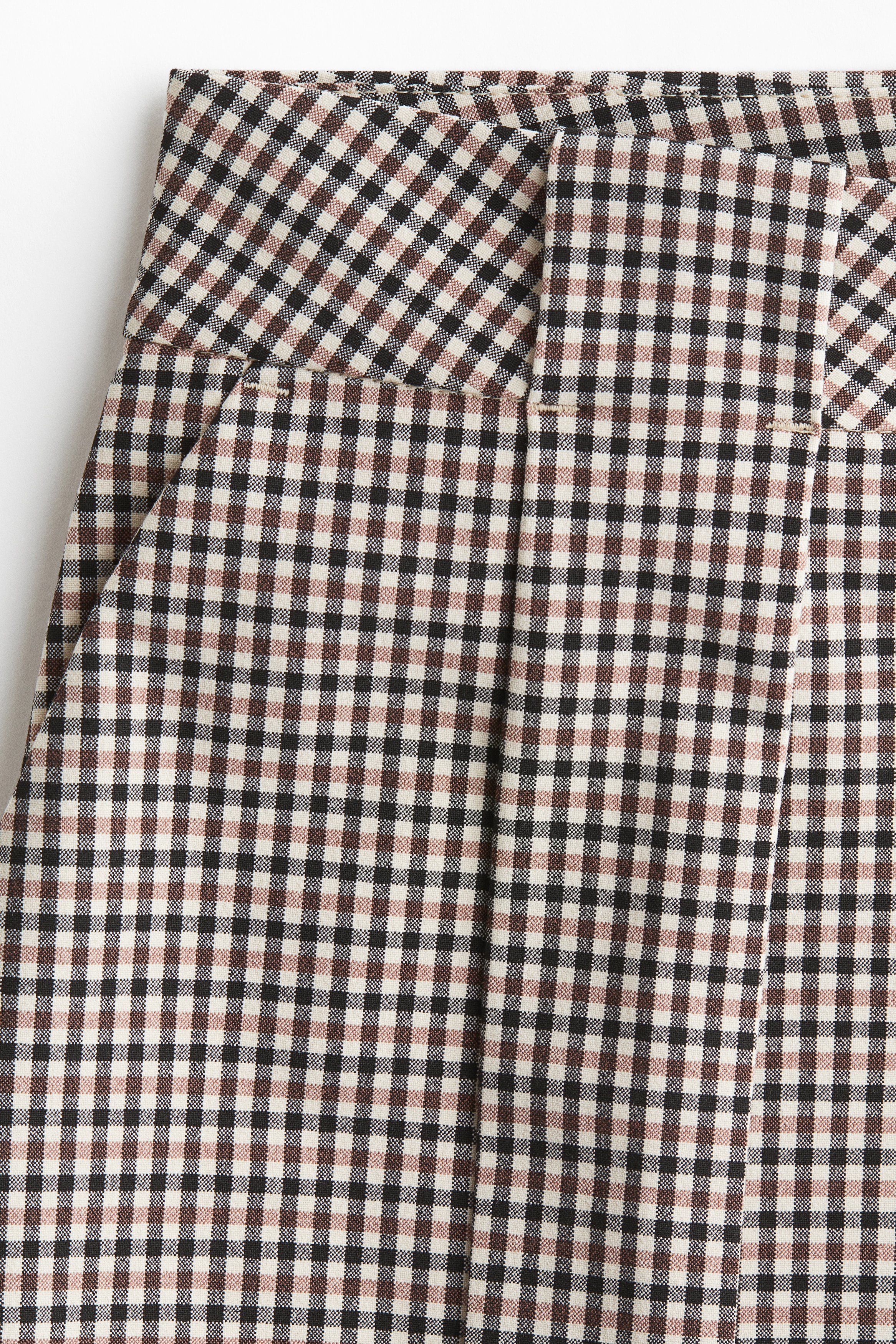 Pleat-front mini shorts