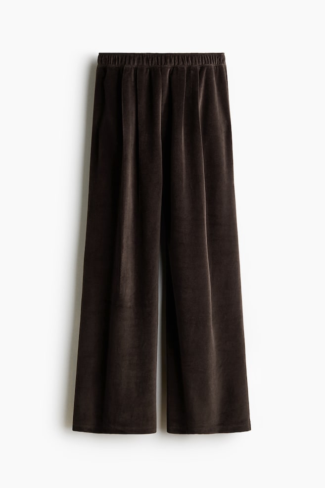 Joggpants aus Velours - Dunkelbraun/Dunkellila - 1