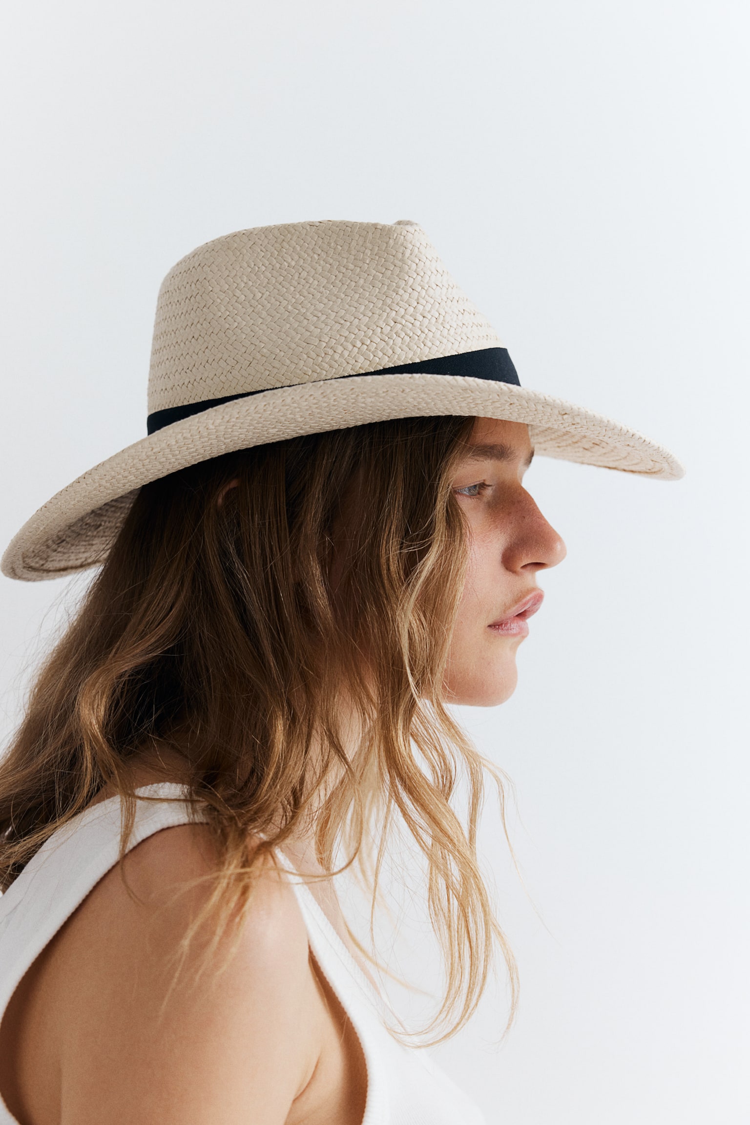 Straw fedora hat - Light beige - 4