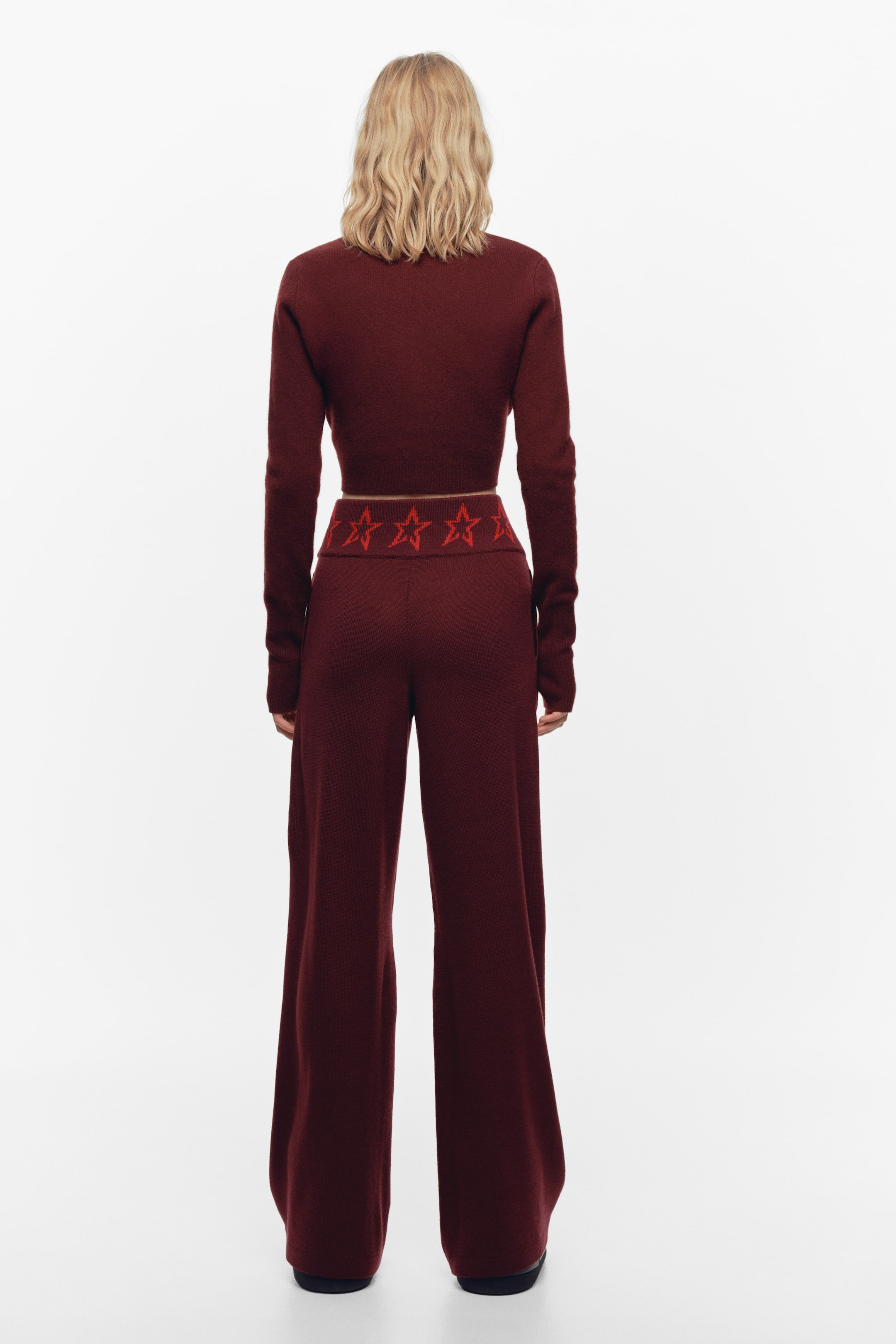 Büyük resmi görüntüle: Merinos Yünlü Geniş Pantolon - Bordo - KADIN | H&M TR 2