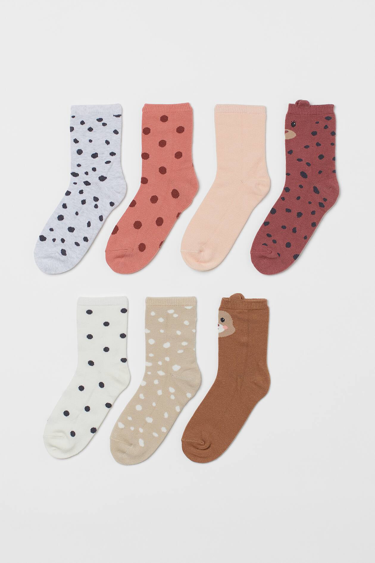 7-pack Socks - Dusty rose/bear - Kids | H&M US