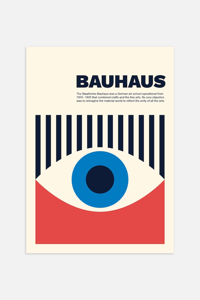 Bauhaus Eye Poster - Beige/bleu/rouge/noir - 1