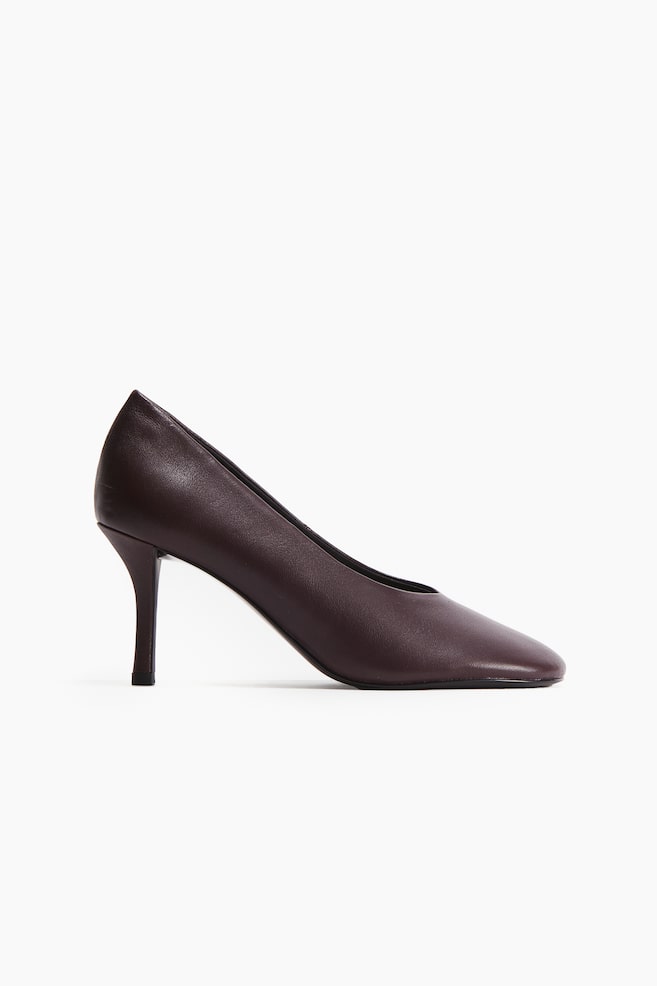 Escarpins en cuir - Bordeaux/Argenté - 1