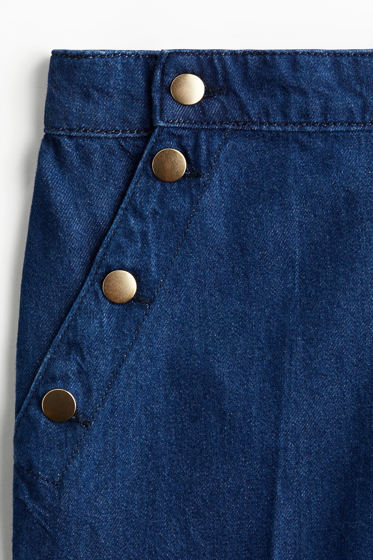 Button-Detail Denim Pants - image 4