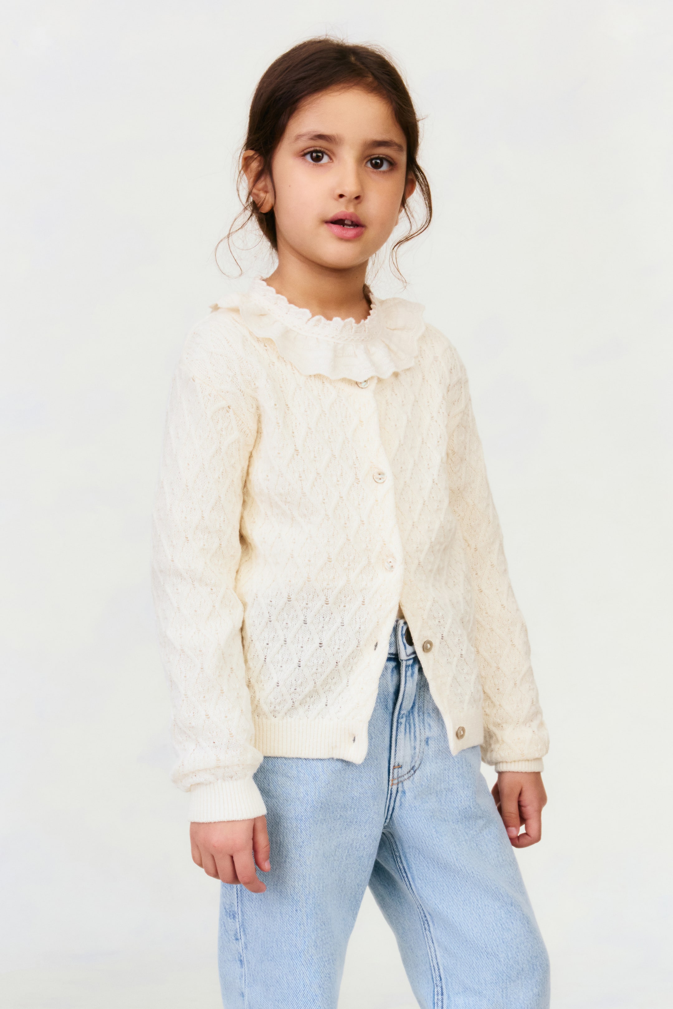 Pointelle-Knit Cotton Cardigan