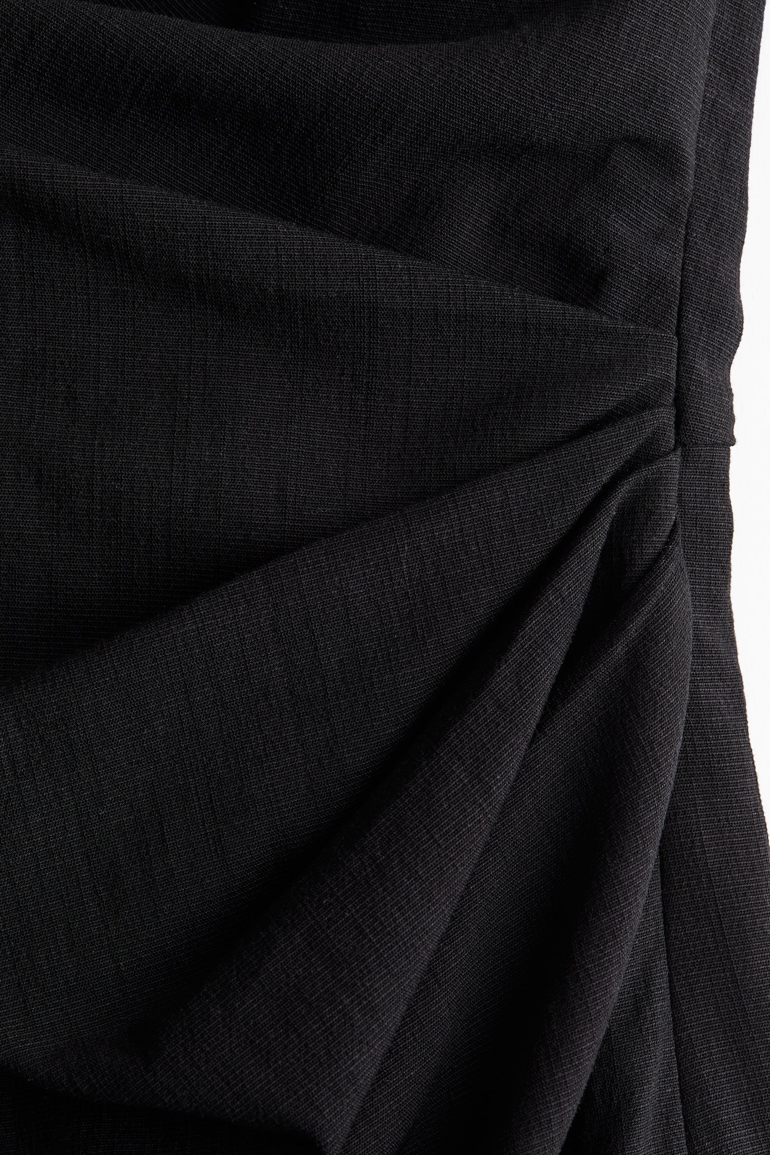 Draped One Shoulder Dress - Black/White/Dark brown - 6