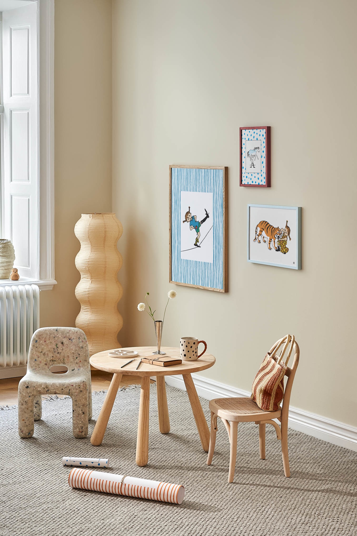 Pippi Blue Stripes Poster - Blue