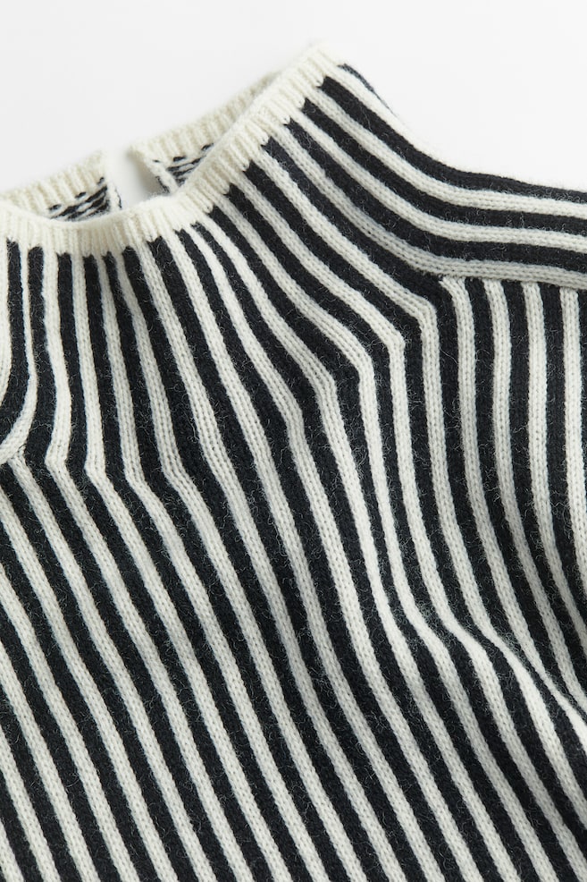 Oversized turtleneck jumper - White/Black striped/Black - 4
