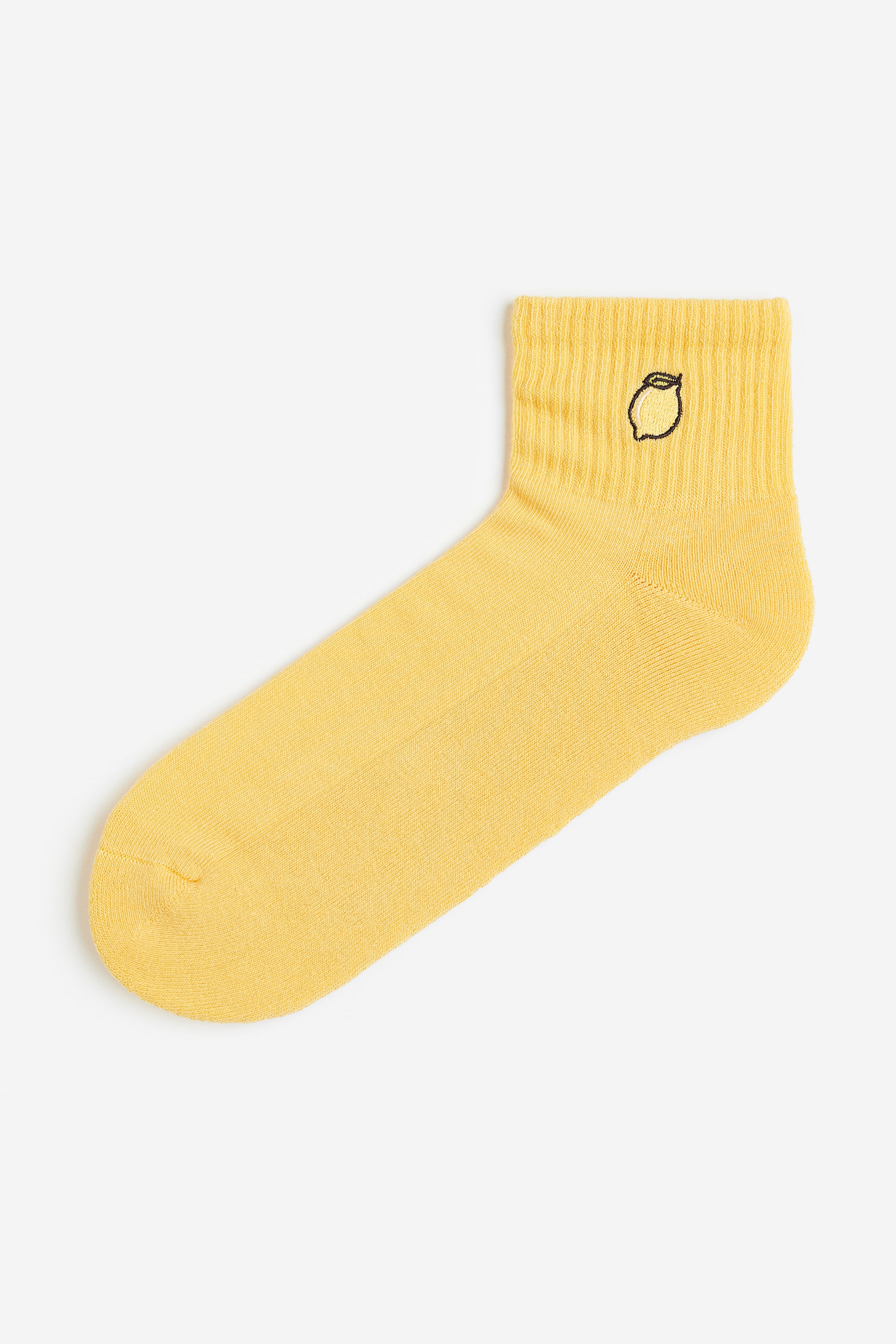 View larger image: Embroidery-motif socks - Yellow/Lemon - Men | H&M MY 1