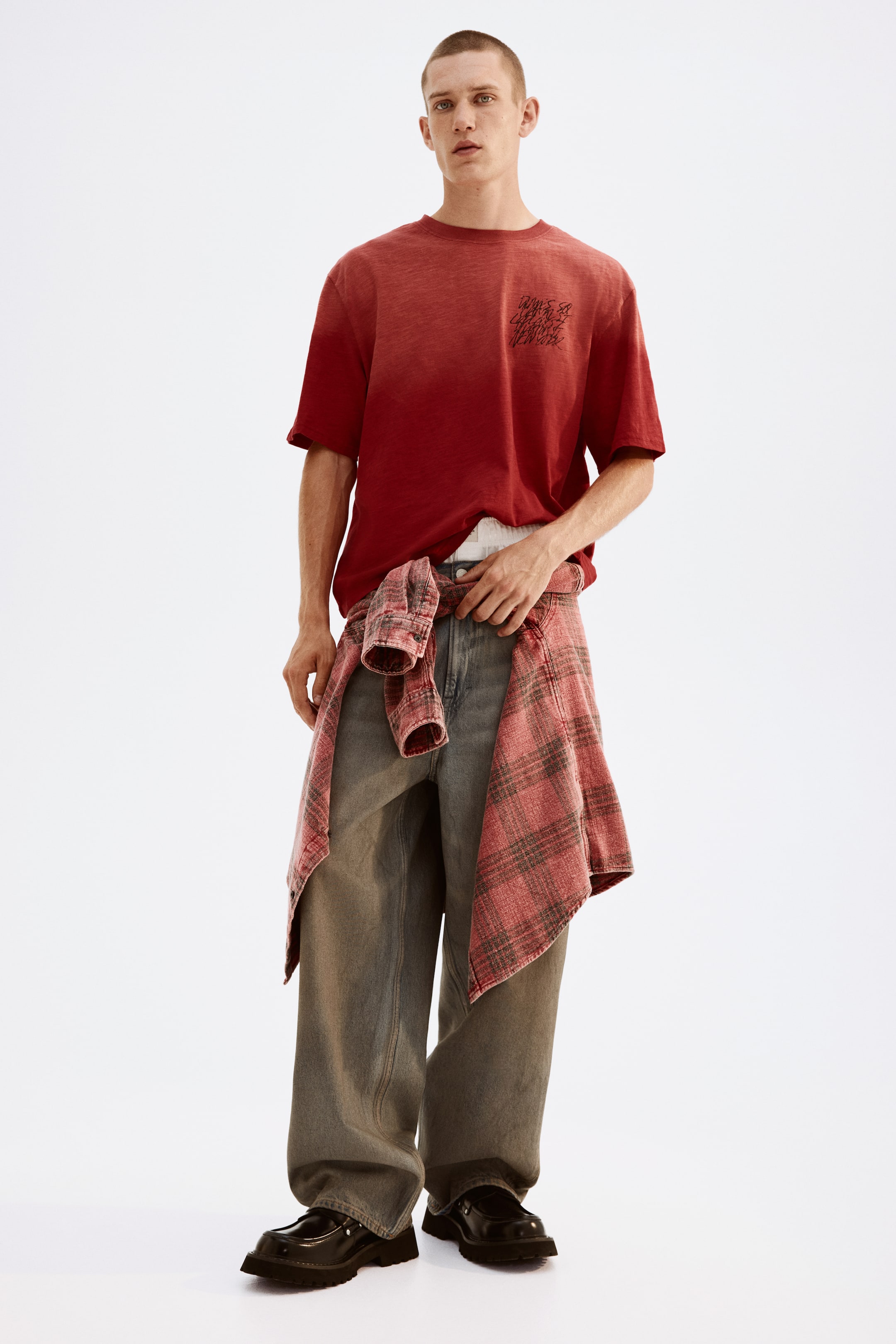 이미지 확대 보기: 티셔츠 오버사이즈핏 - 레드/Dimes sq - Men | H&M KR 1