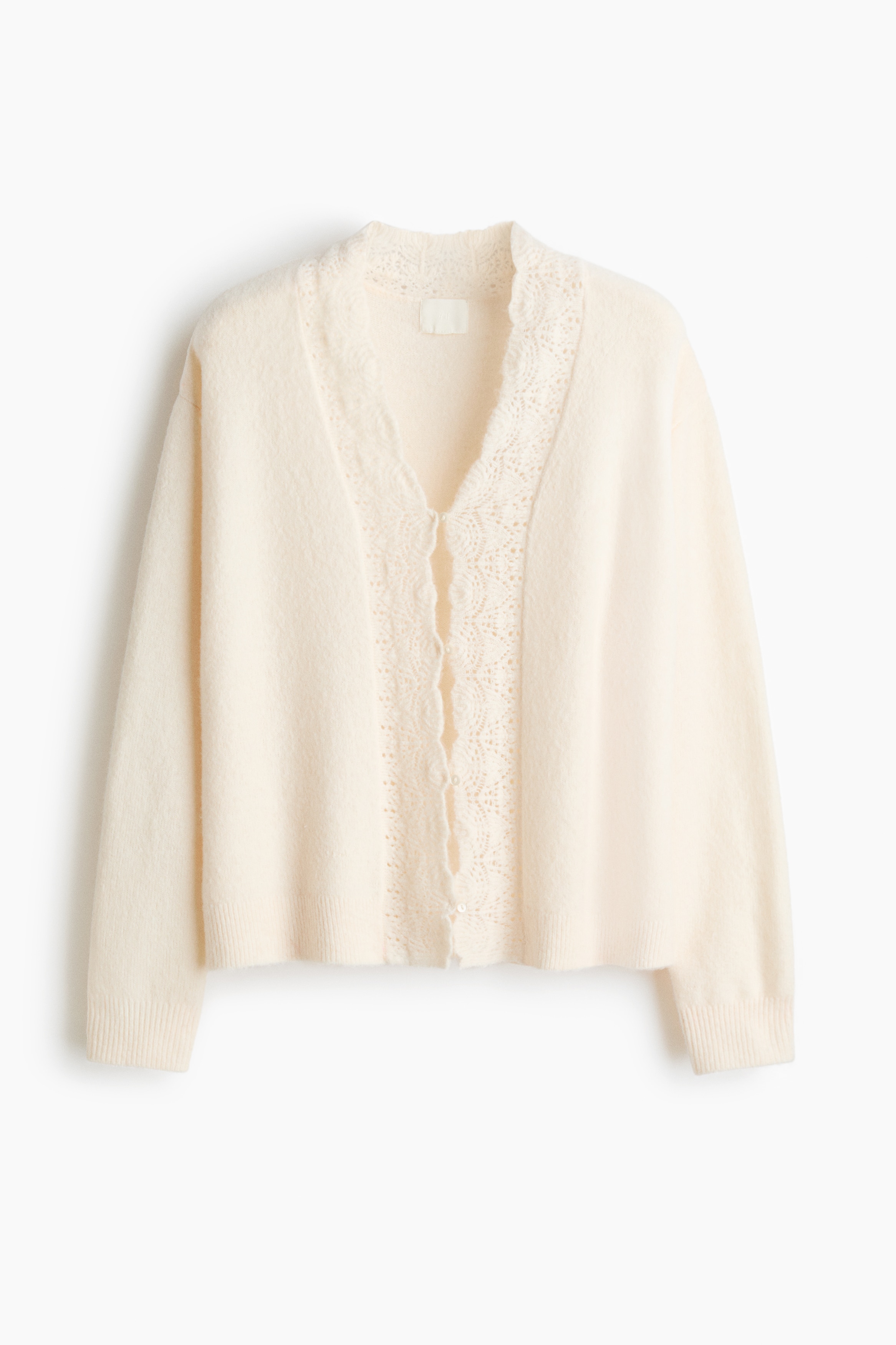 ポインテルデザインカーディガン - ライトベージュ/ダークグレーメランジ/ダークブラウン