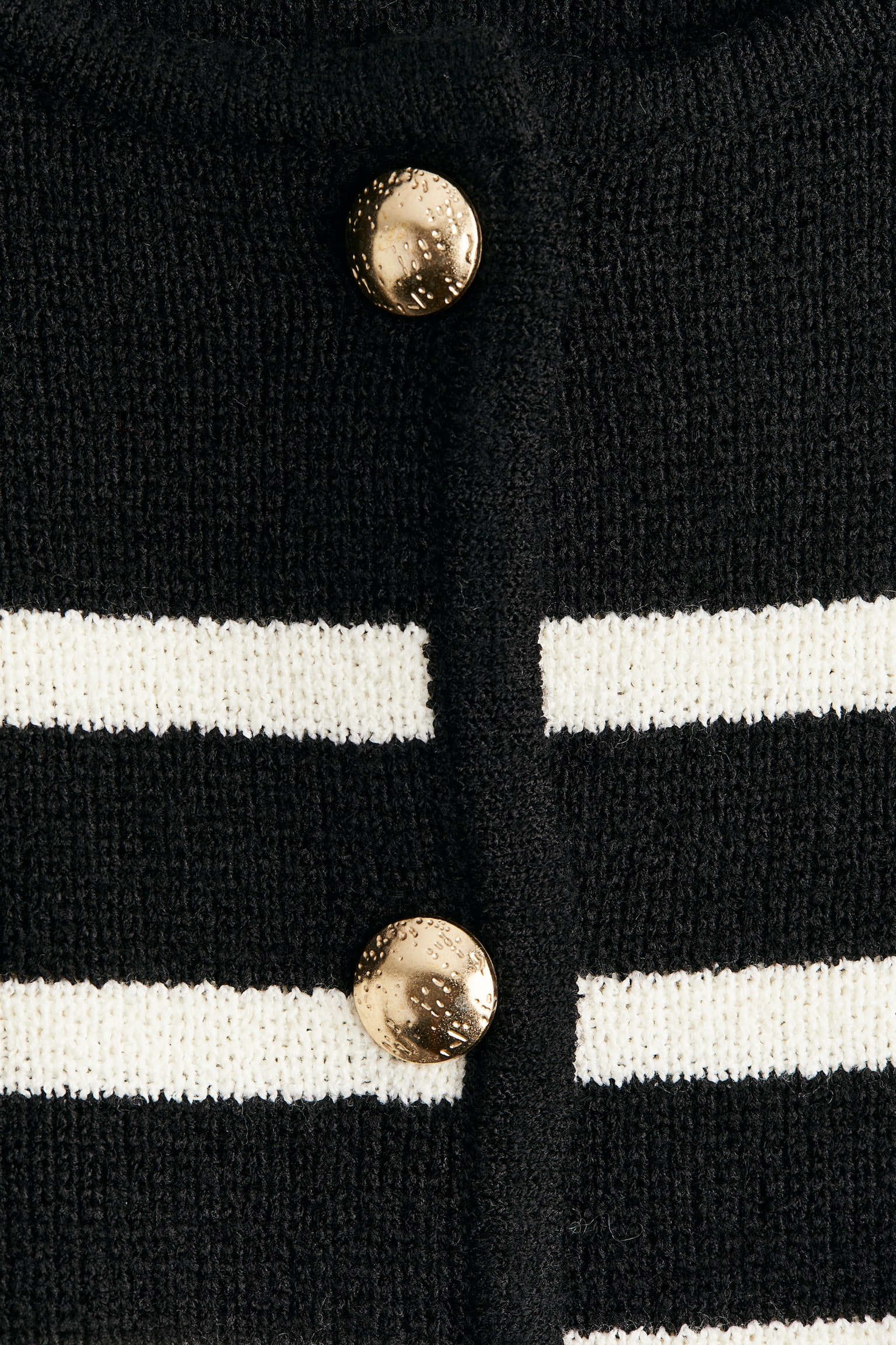 Knitted cardigan - Black/Striped/Natural white/Striped/Cream/Blue striped/White/Beige striped - 5