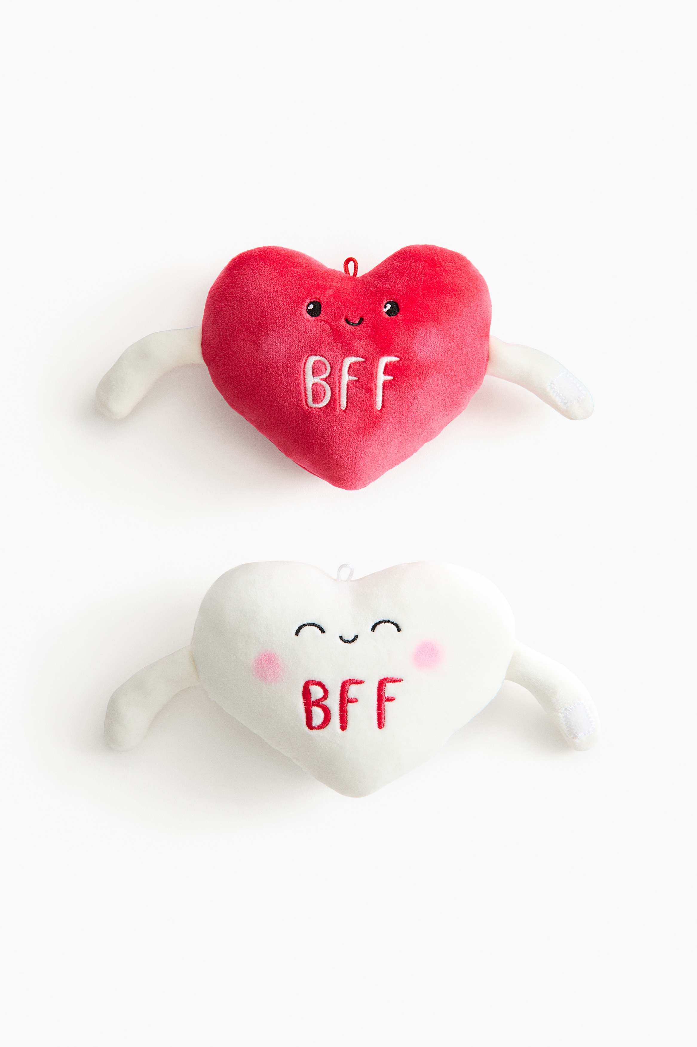 Pack de 2 peluches de amizade - Vermelho/Branco