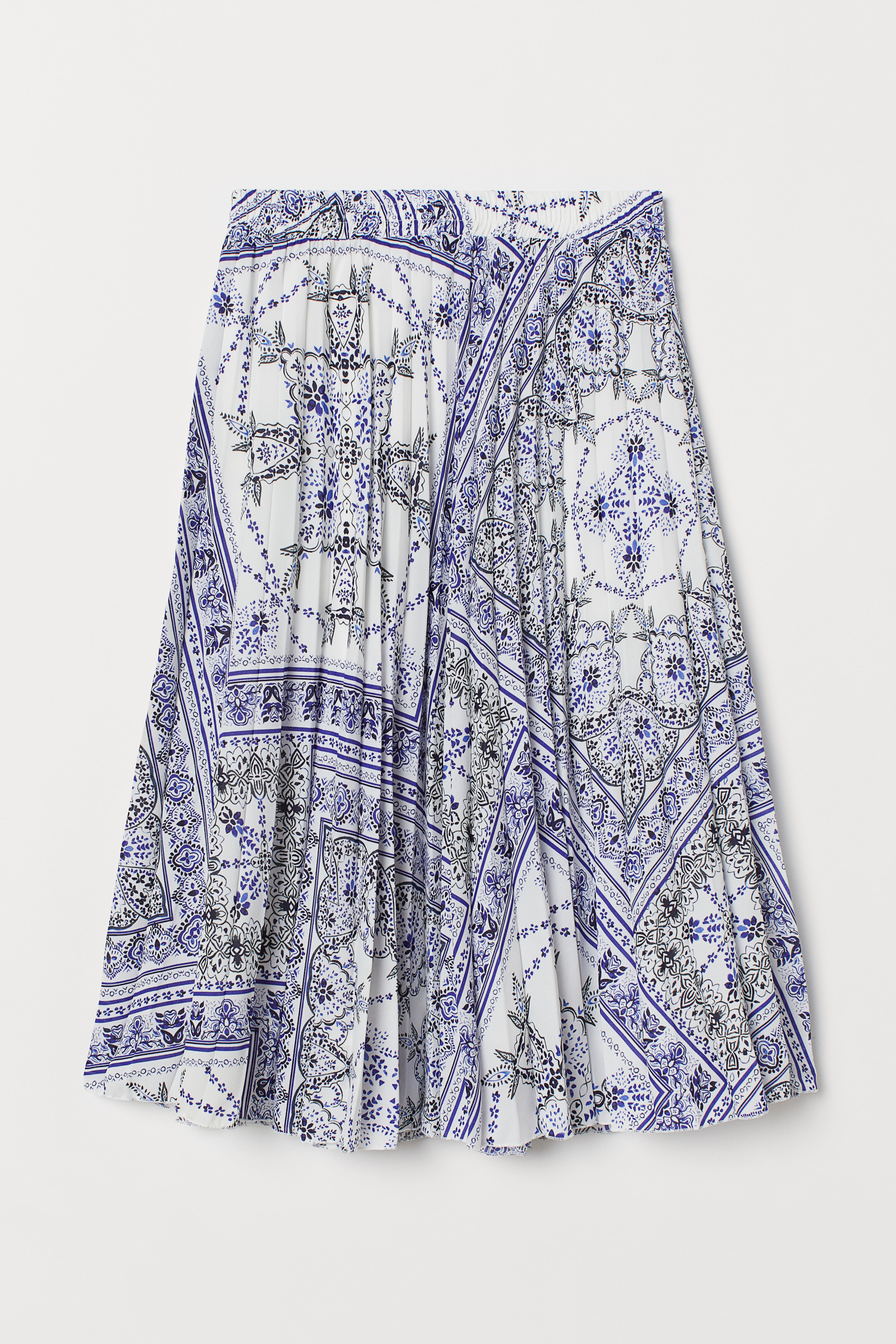 H&m blue pleated skirt best sale