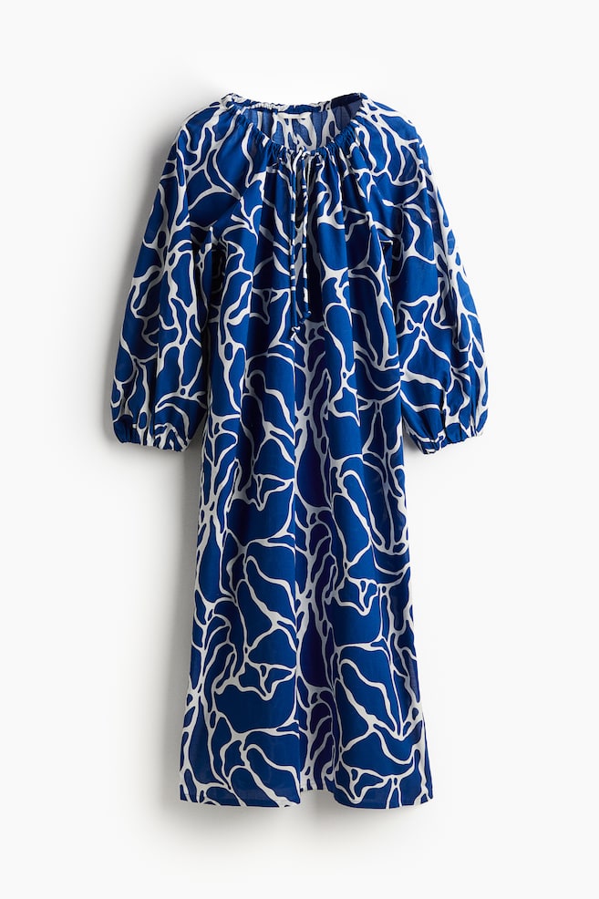 Vestido de algodón - Azul/Estampado - 1