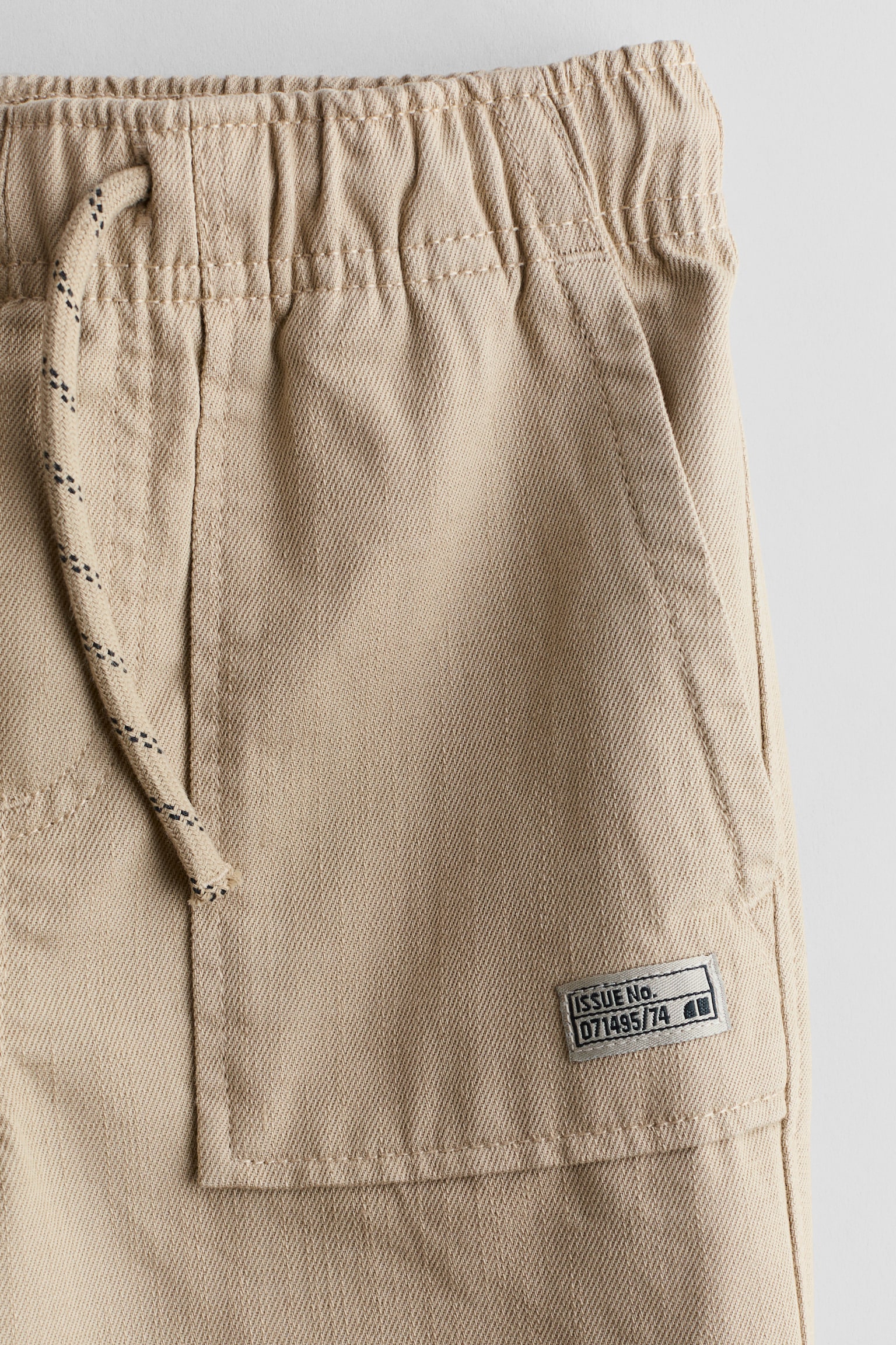 Cotton twill joggers - Beige/Khaki green/Black - 3