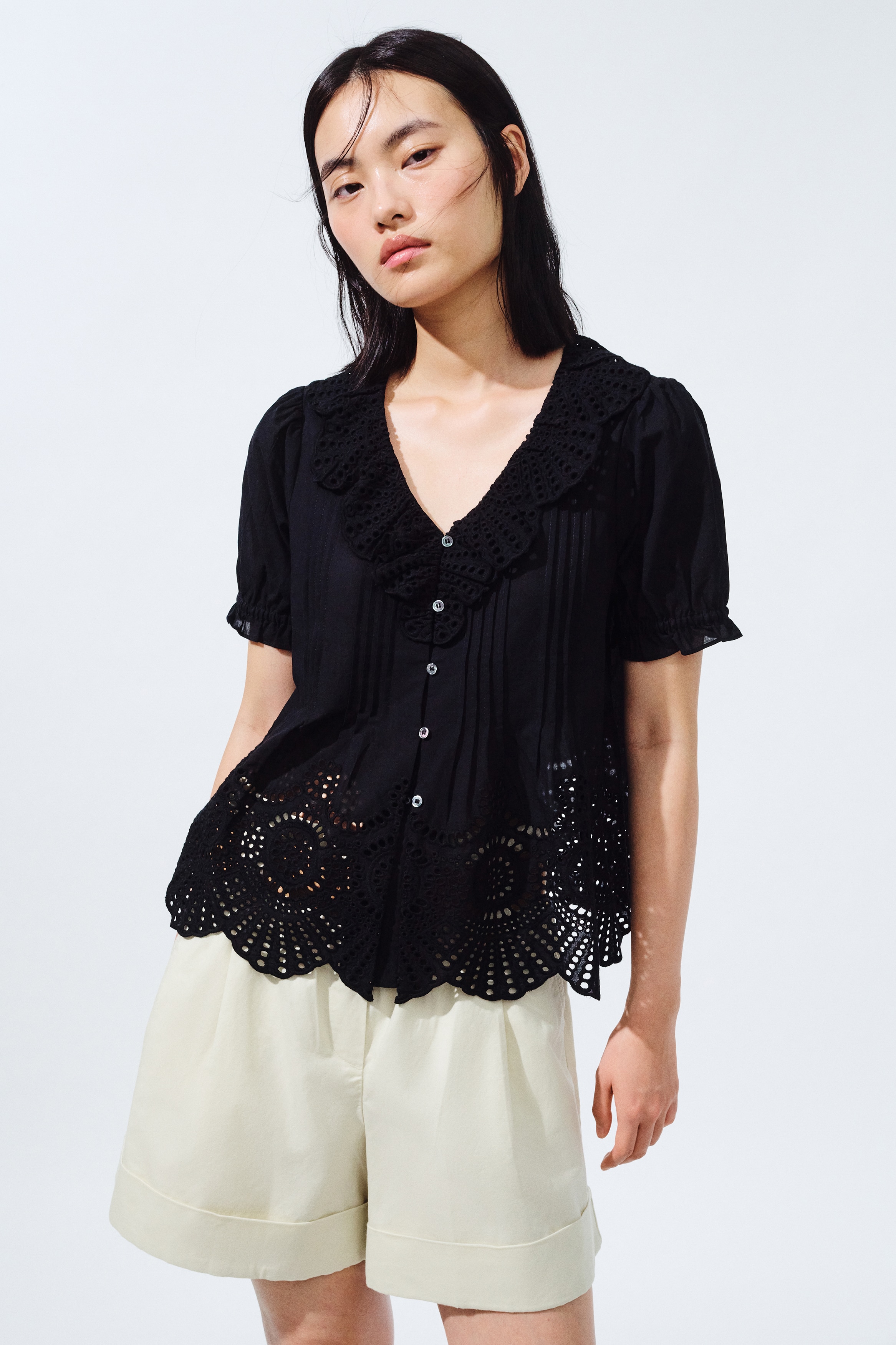 ラッフルブラウス | ラッフルカラー・スリーブ 他 | H&M JP