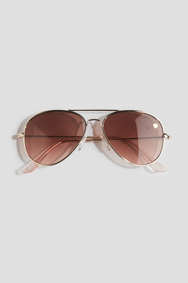 Solbriller i pilotmodel - Guld/Lys rosa/Sølv - 1
