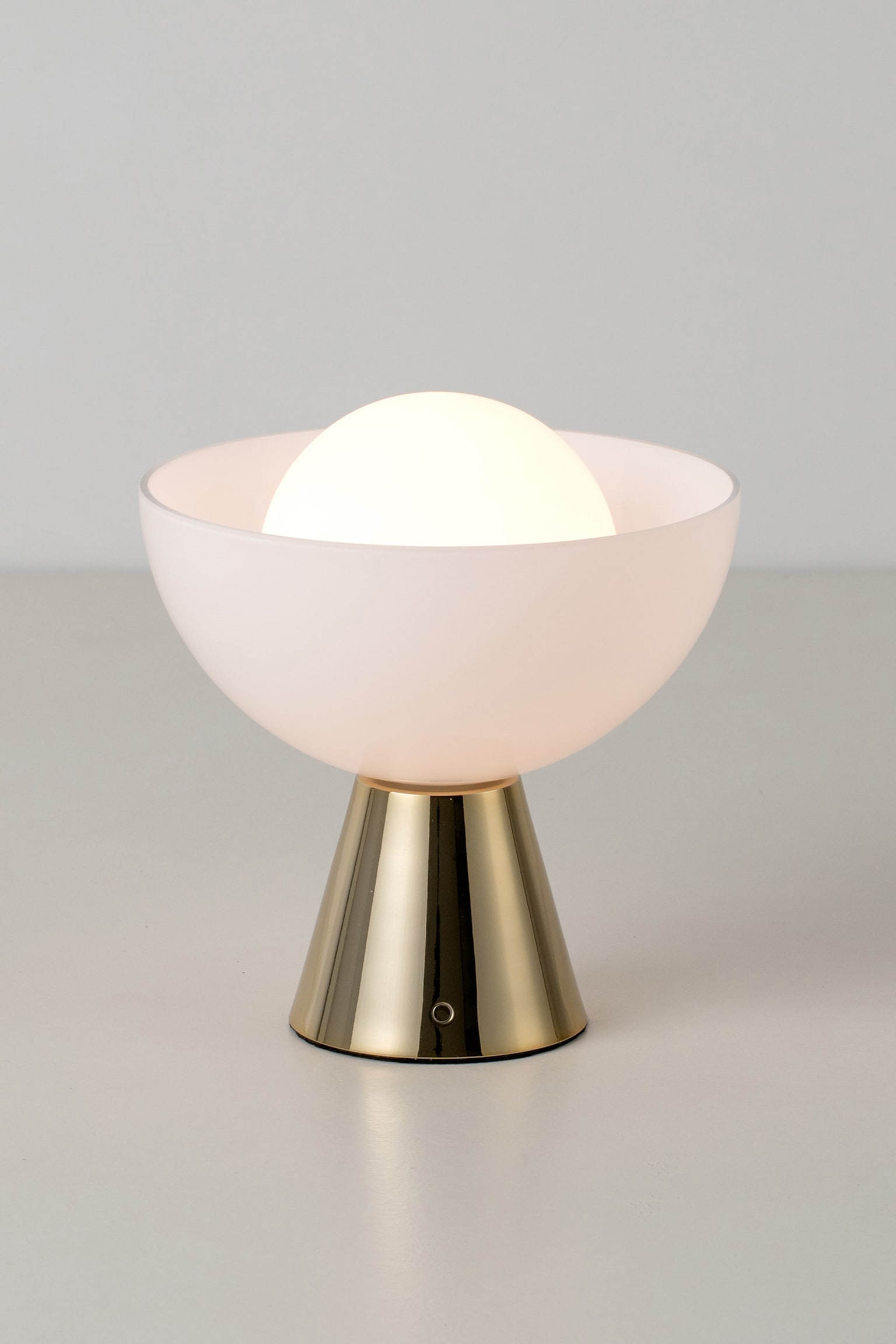 Bowl Rechargeable Table Lamp - Gold/Red/Dark Grey - 1