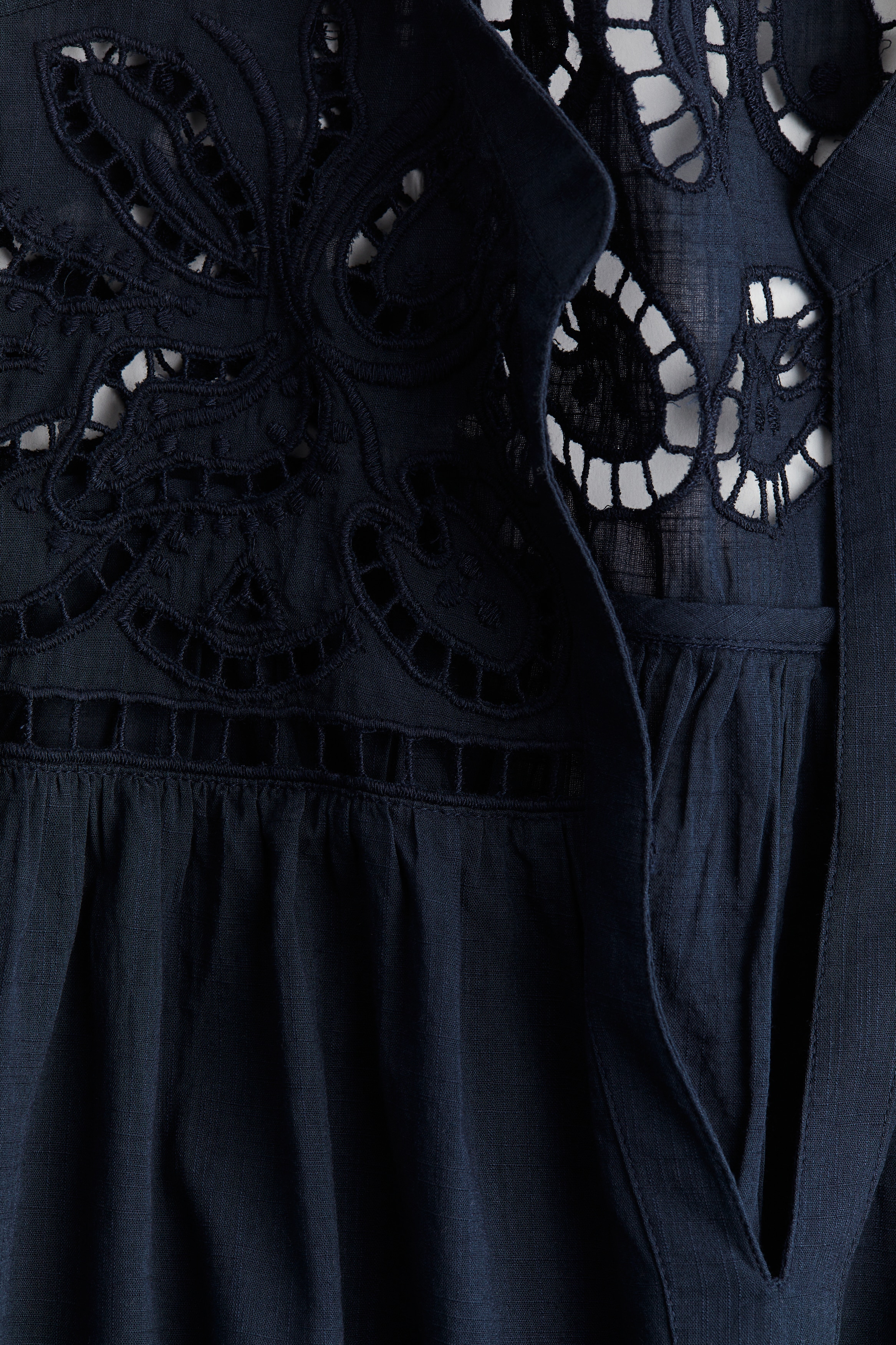 h&m ladies flutter-sleeve eyelet dress product info and reviews Women's Bright blue Flutter-Sleeve Dress with Eyelet Embroidery